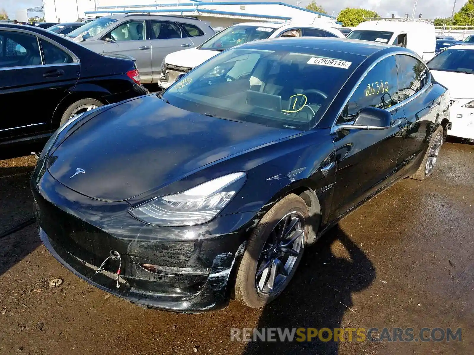 2 Photograph of a damaged car 5YJ3E1EA0KF316766 TESLA MODEL 3 2019