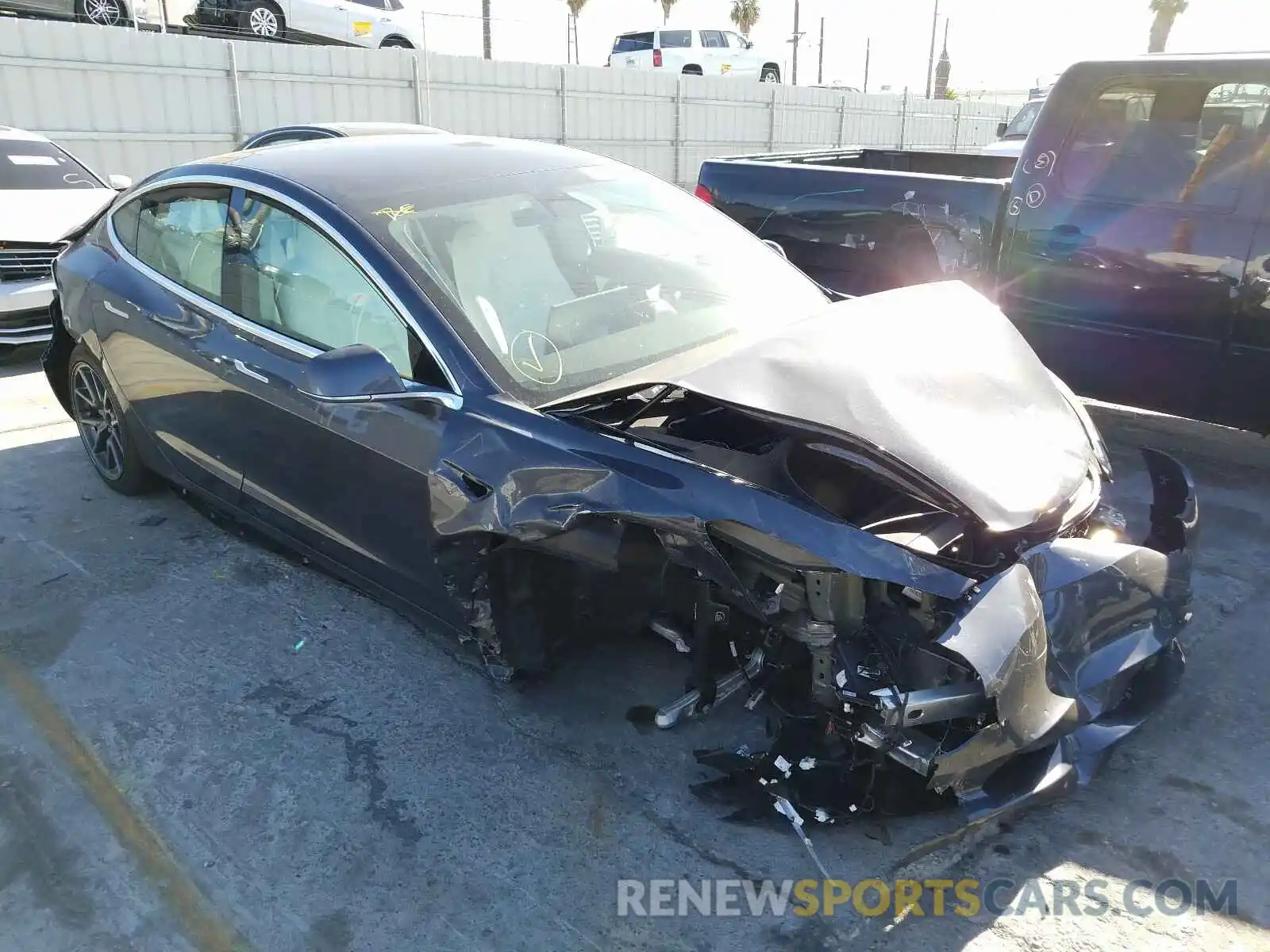 1 Photograph of a damaged car 5YJ3E1EA0KF317903 TESLA MODEL 3 2019