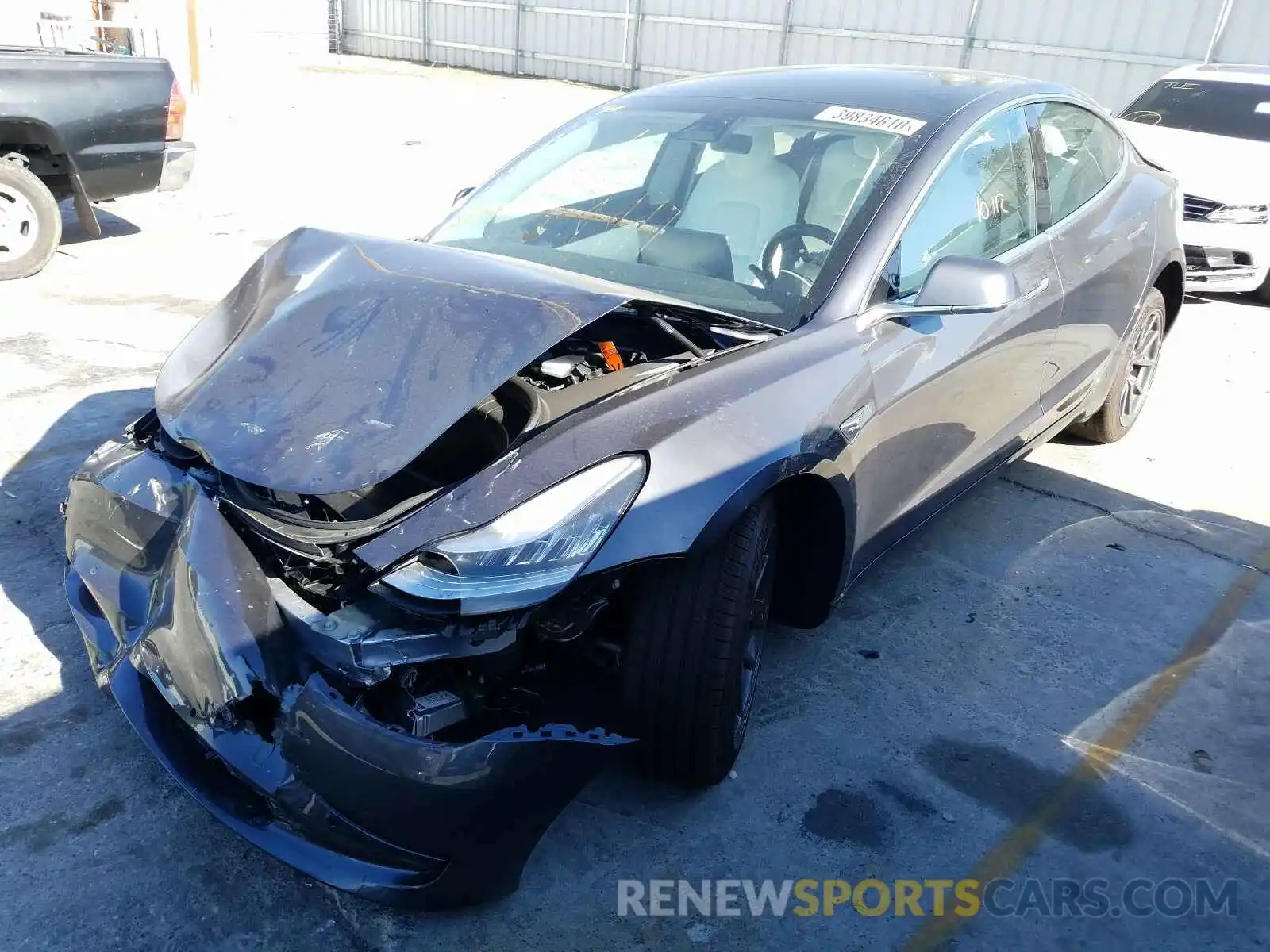 2 Photograph of a damaged car 5YJ3E1EA0KF317903 TESLA MODEL 3 2019