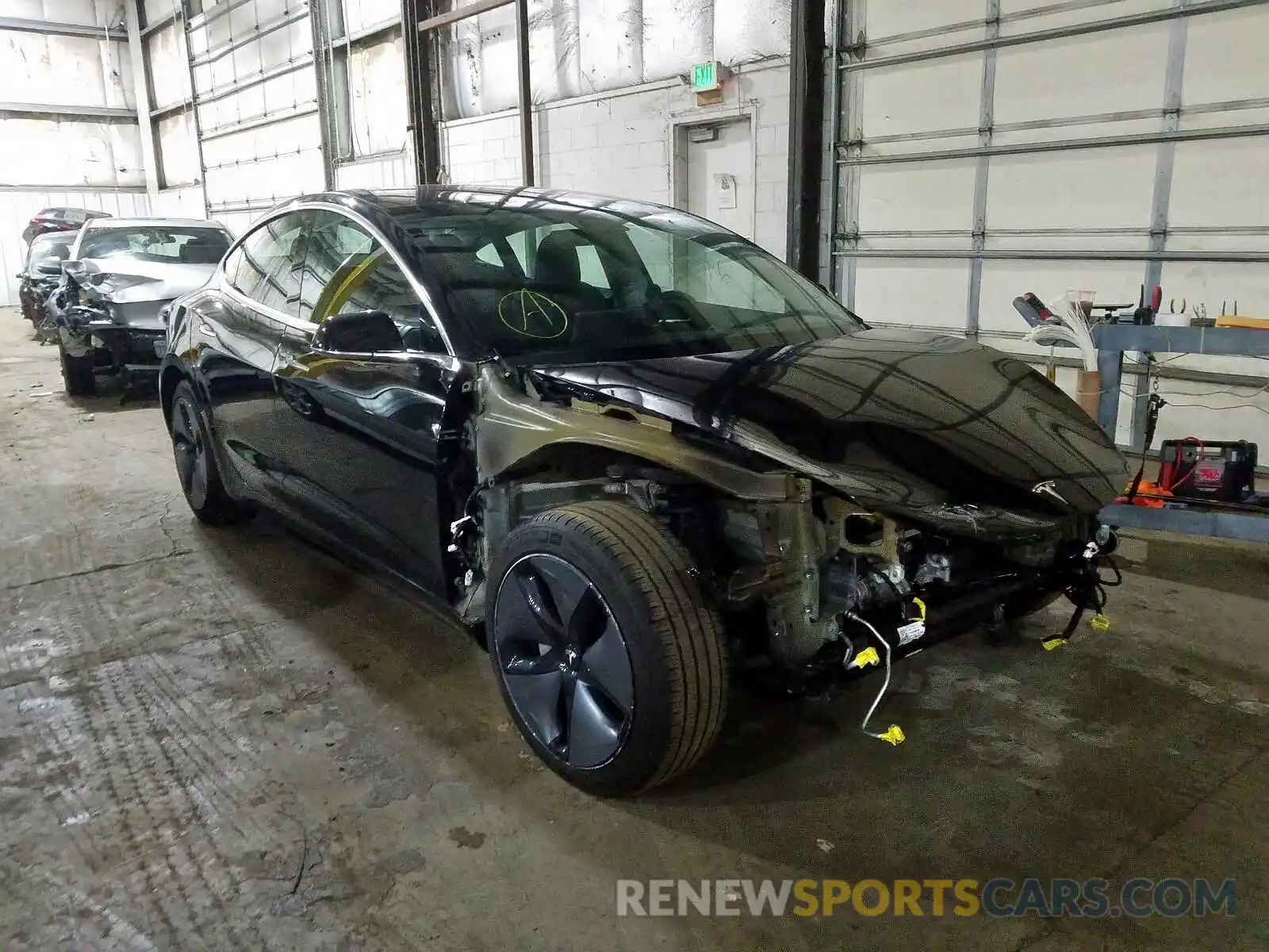 1 Photograph of a damaged car 5YJ3E1EA0KF322809 TESLA MODEL 3 2019