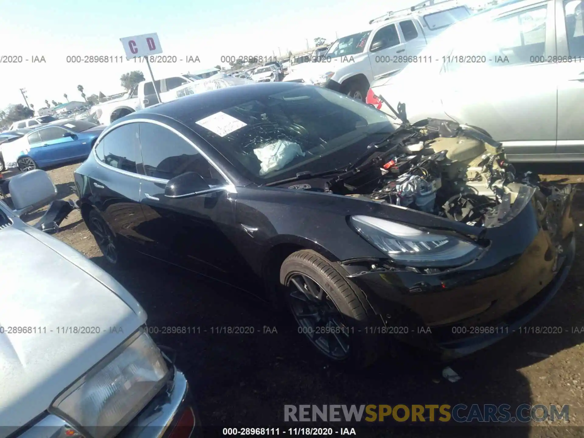 1 Photograph of a damaged car 5YJ3E1EA0KF325161 TESLA MODEL 3 2019