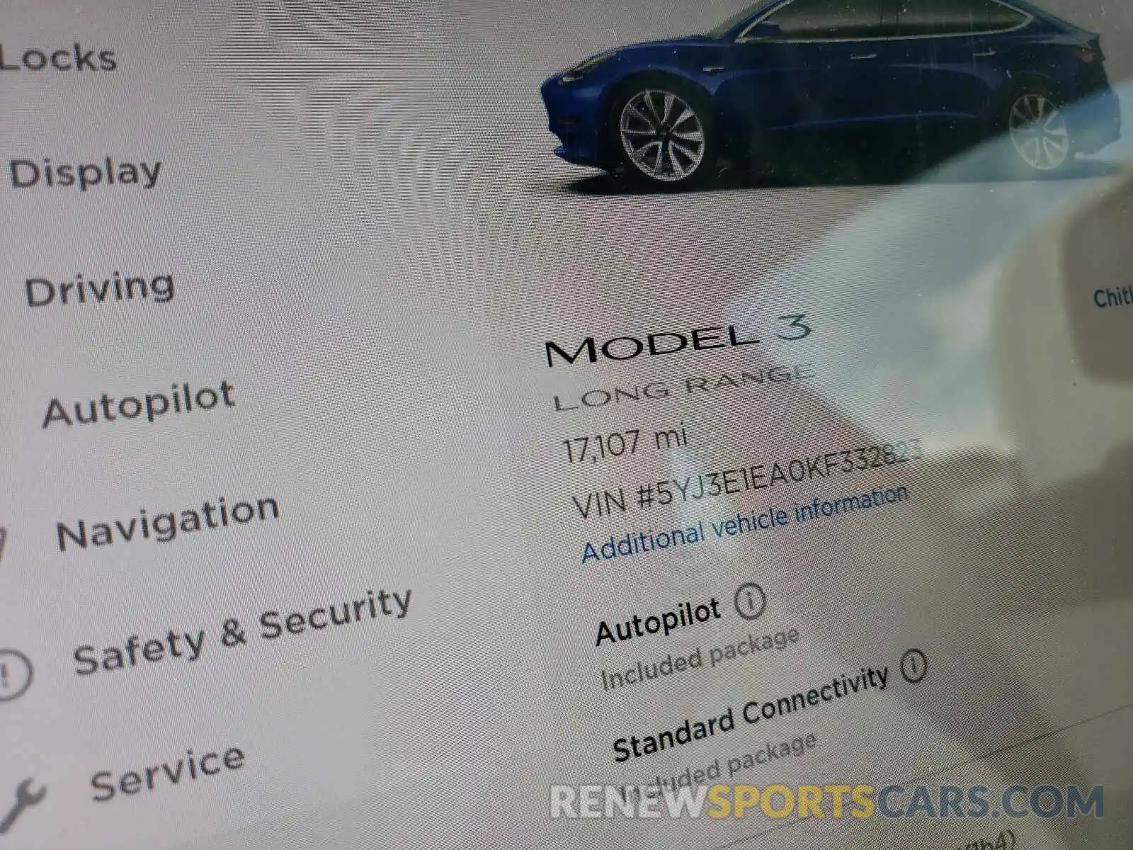 8 Photograph of a damaged car 5YJ3E1EA0KF332823 TESLA MODEL 3 2019