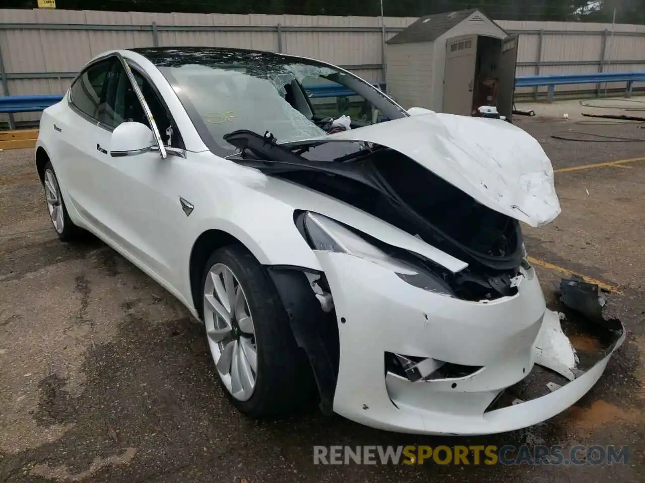 1 Photograph of a damaged car 5YJ3E1EA0KF338377 TESLA MODEL 3 2019