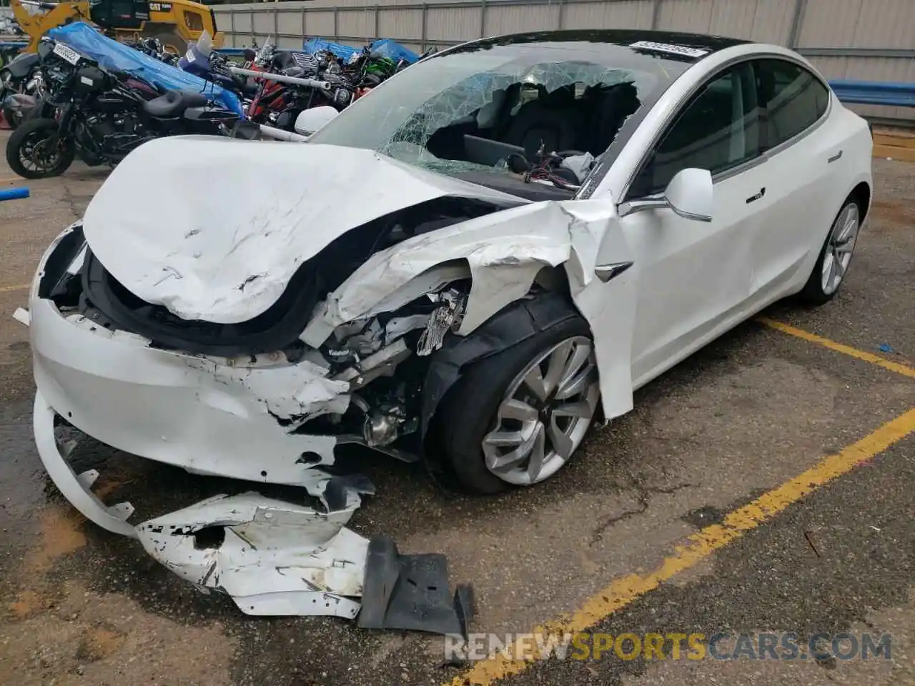 2 Photograph of a damaged car 5YJ3E1EA0KF338377 TESLA MODEL 3 2019