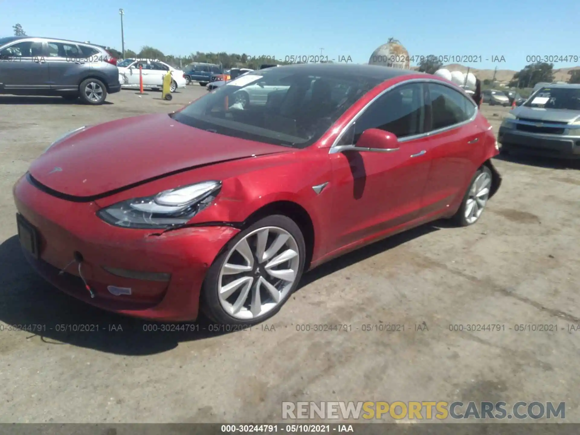 2 Photograph of a damaged car 5YJ3E1EA0KF357656 TESLA MODEL 3 2019