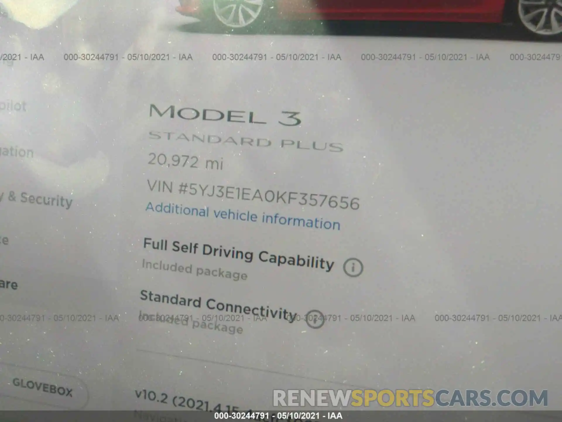 7 Photograph of a damaged car 5YJ3E1EA0KF357656 TESLA MODEL 3 2019