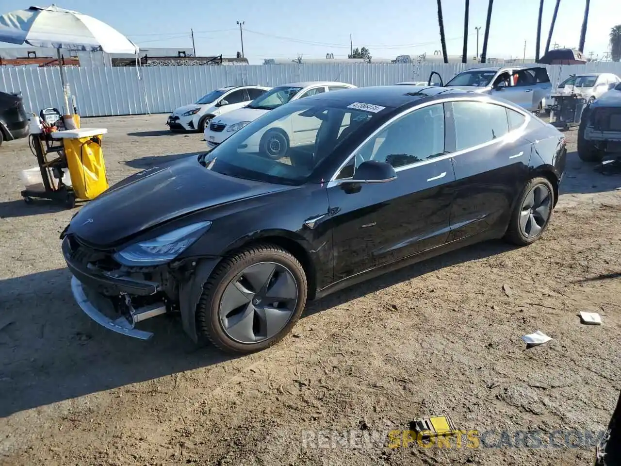 1 Photograph of a damaged car 5YJ3E1EA0KF362047 TESLA MODEL 3 2019