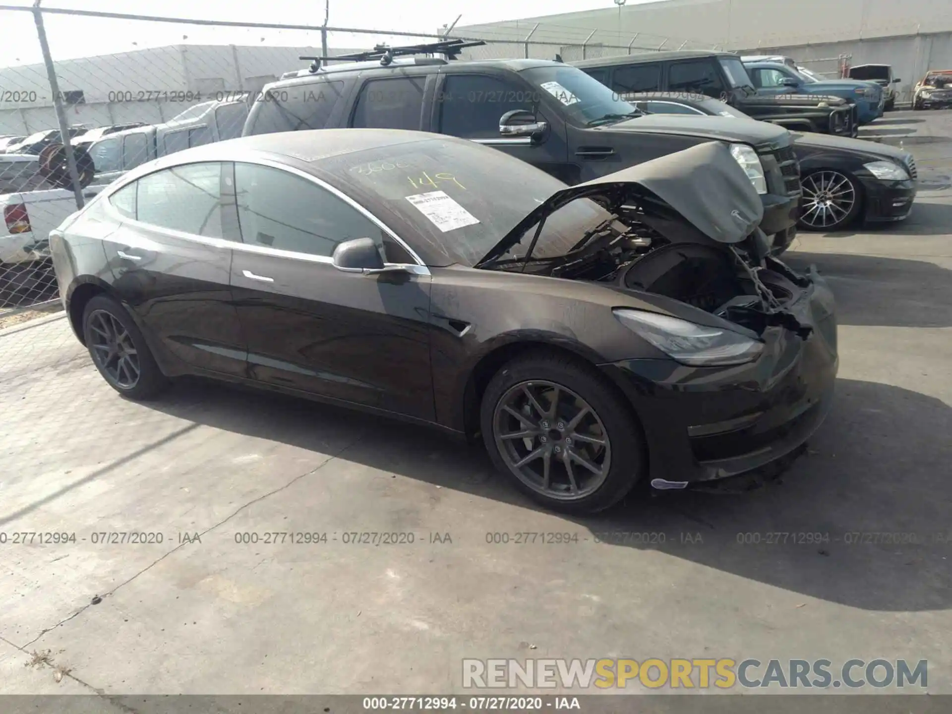 1 Photograph of a damaged car 5YJ3E1EA0KF362064 TESLA MODEL 3 2019