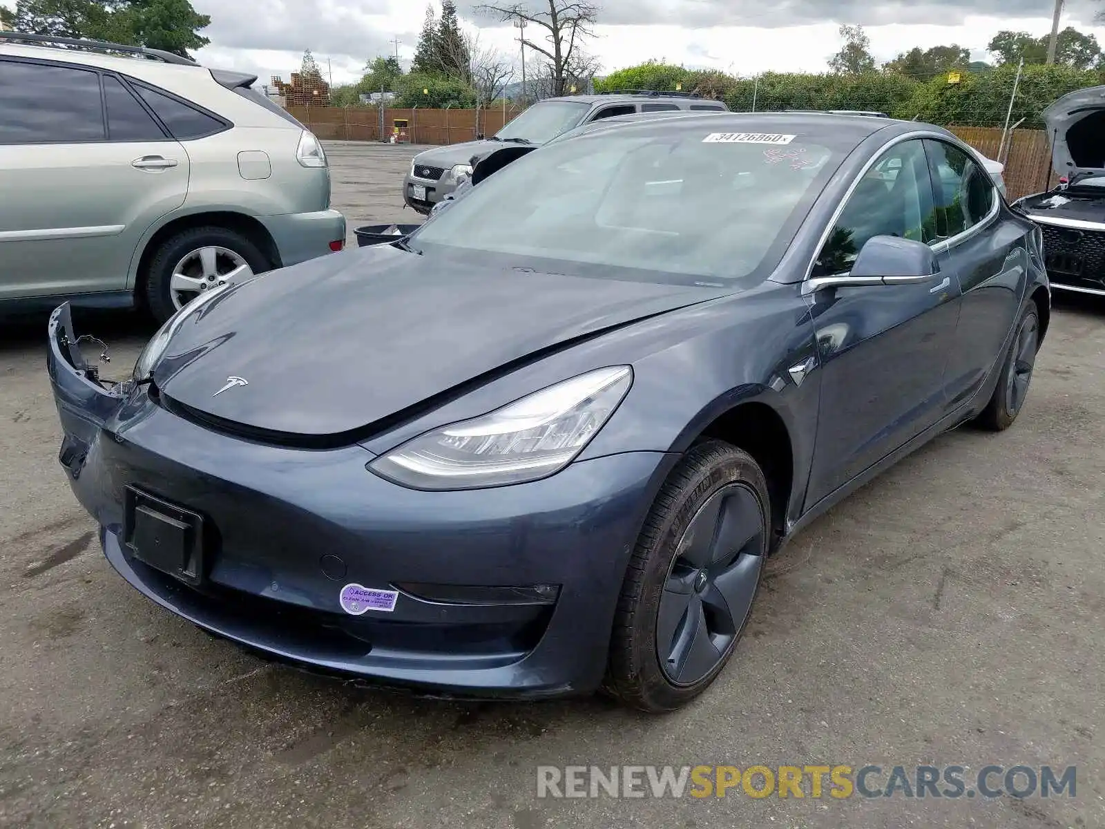 2 Photograph of a damaged car 5YJ3E1EA0KF400375 TESLA MODEL 3 2019