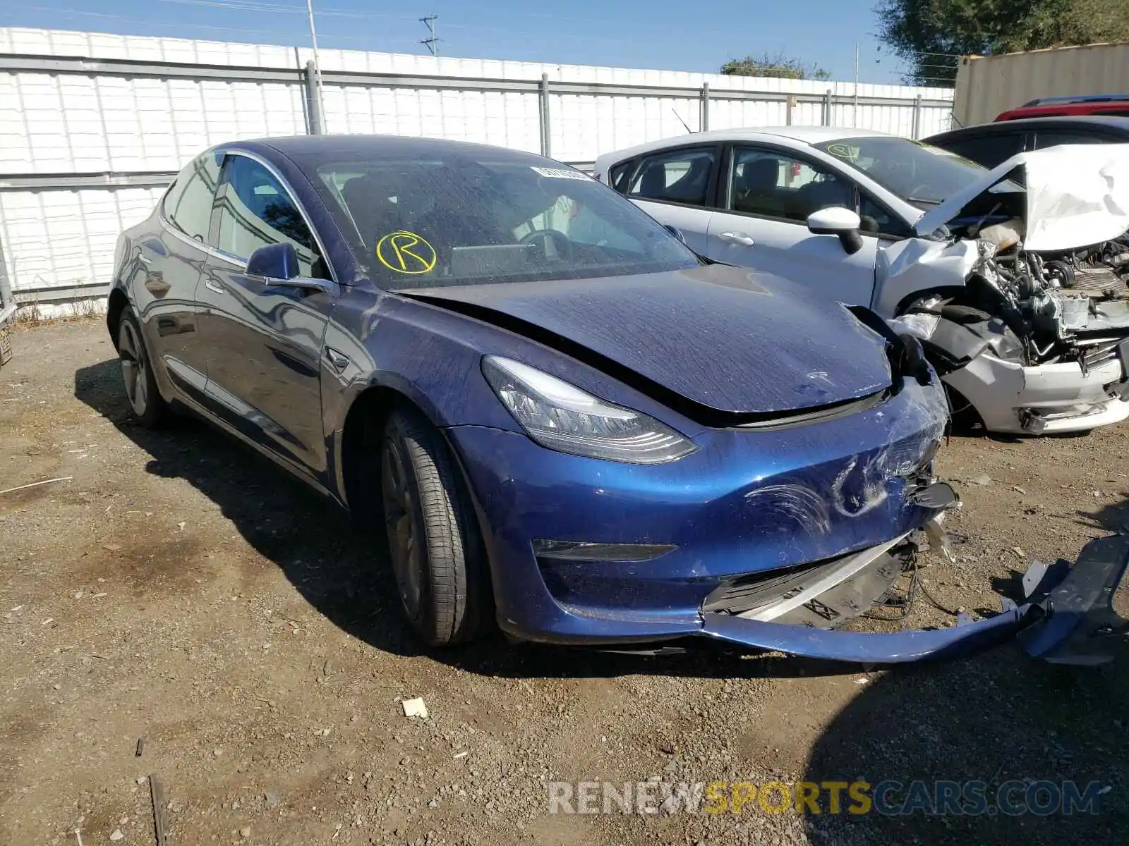 1 Photograph of a damaged car 5YJ3E1EA0KF400909 TESLA MODEL 3 2019