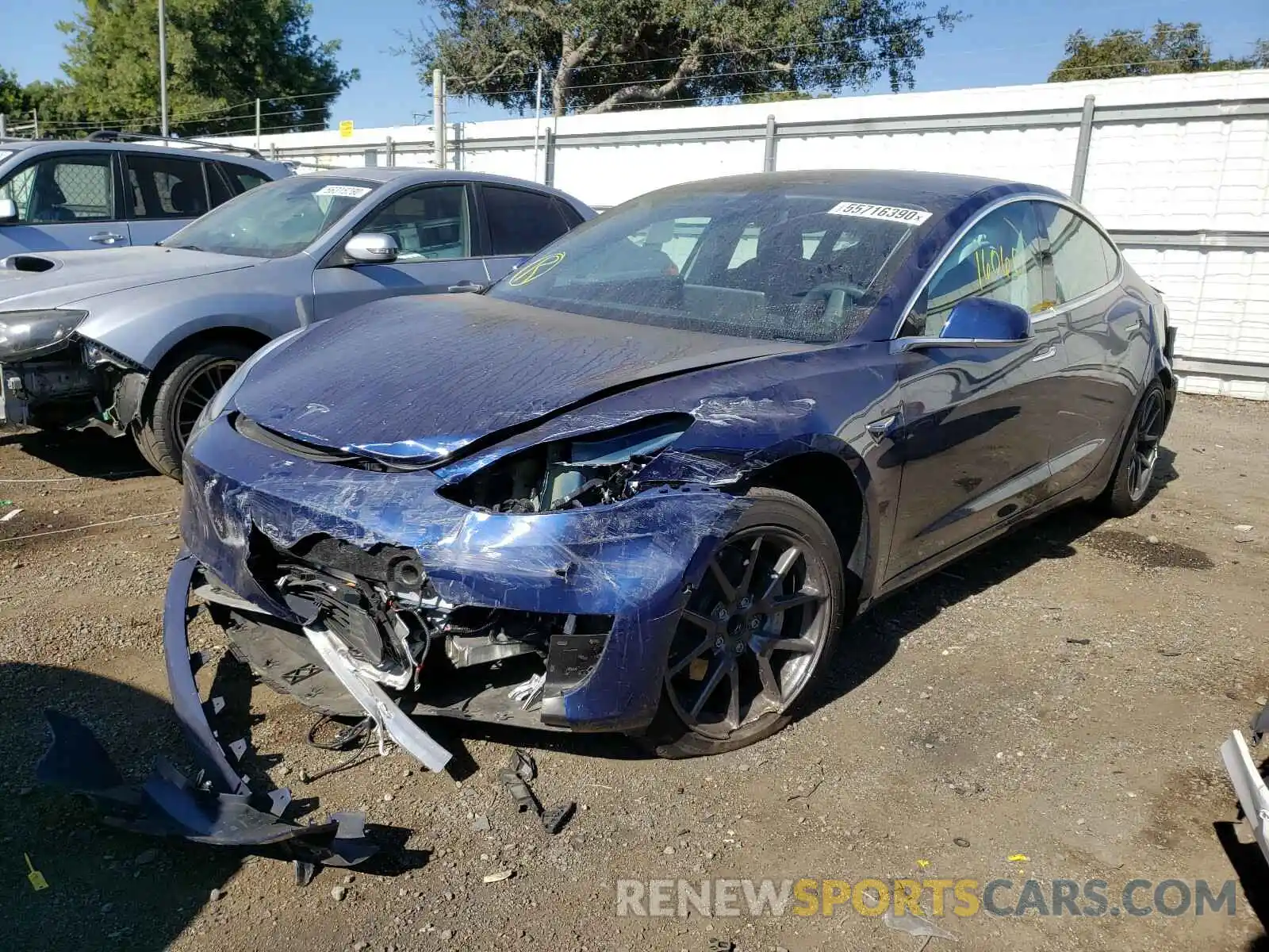 2 Photograph of a damaged car 5YJ3E1EA0KF400909 TESLA MODEL 3 2019