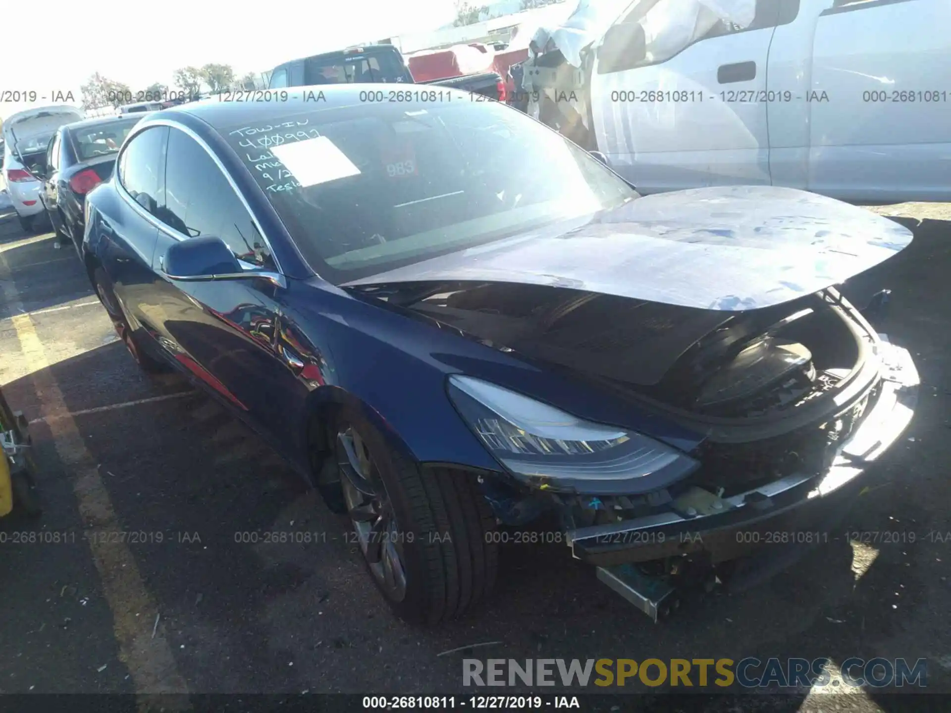 1 Photograph of a damaged car 5YJ3E1EA0KF400991 TESLA MODEL 3 2019