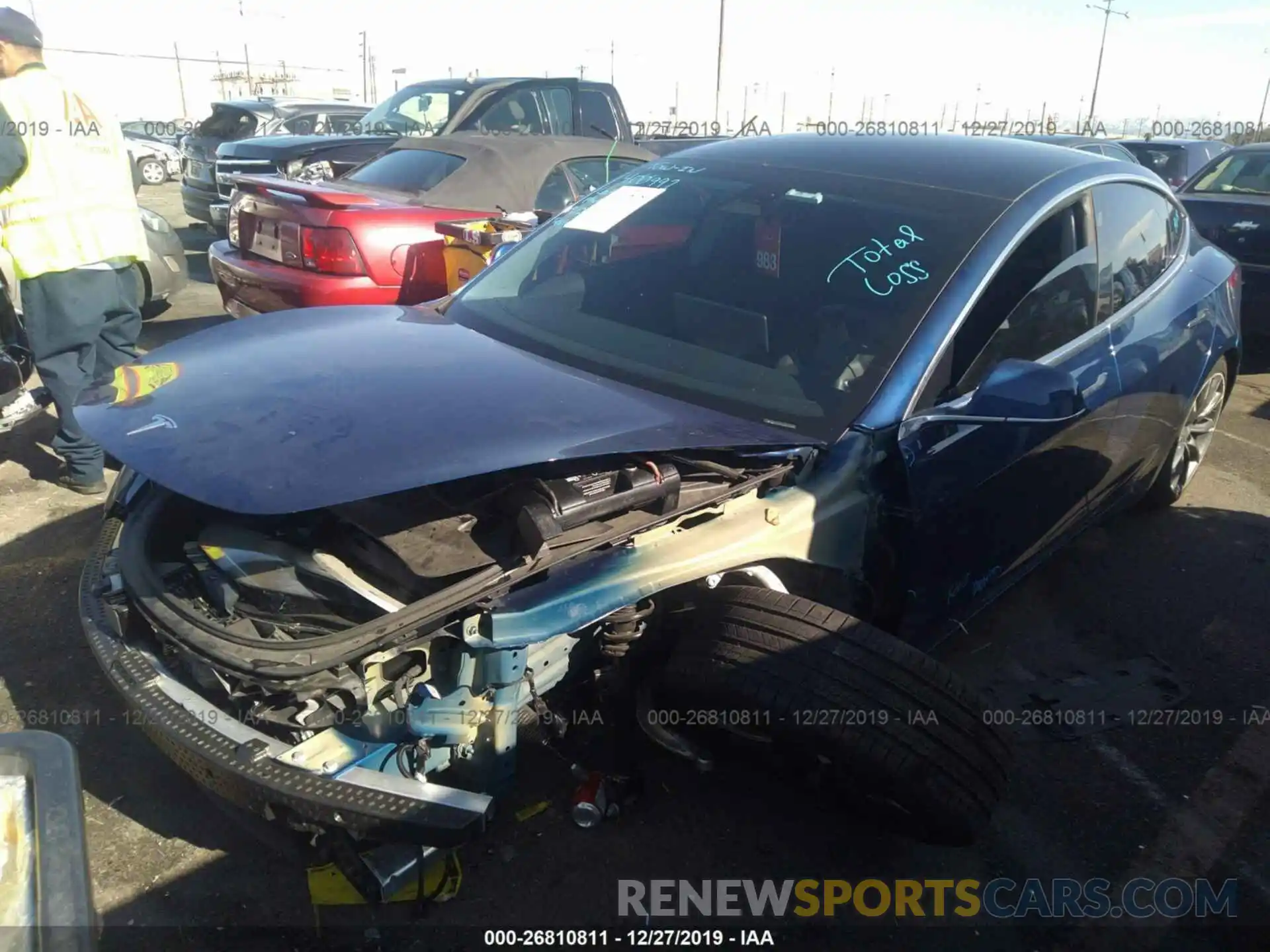 2 Photograph of a damaged car 5YJ3E1EA0KF400991 TESLA MODEL 3 2019