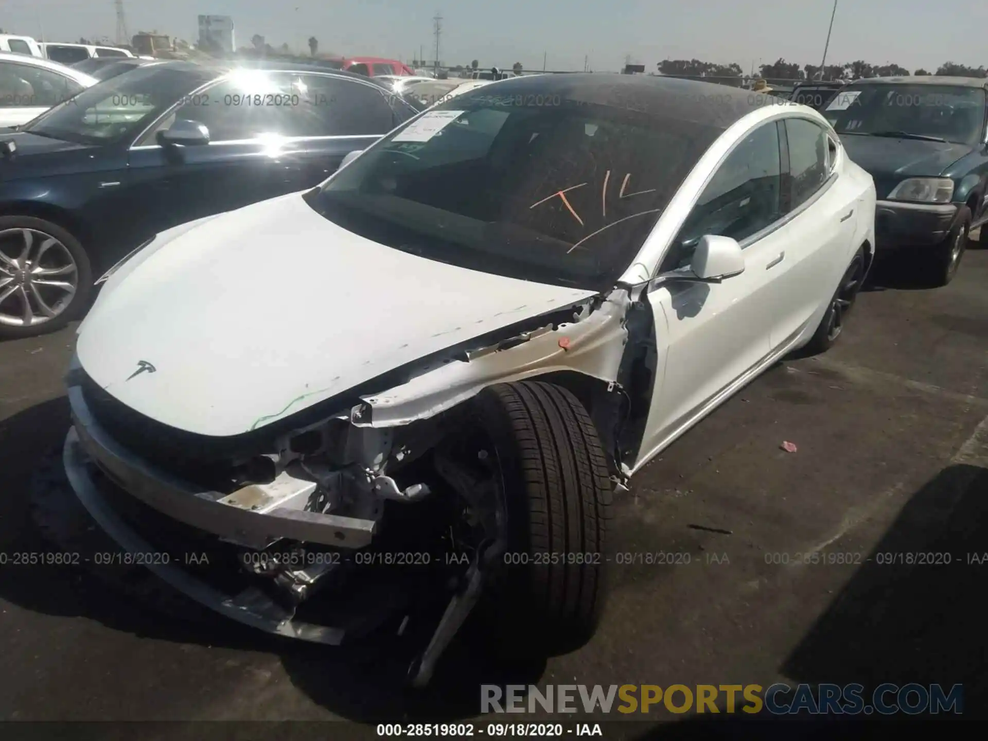 2 Photograph of a damaged car 5YJ3E1EA0KF401610 TESLA MODEL 3 2019