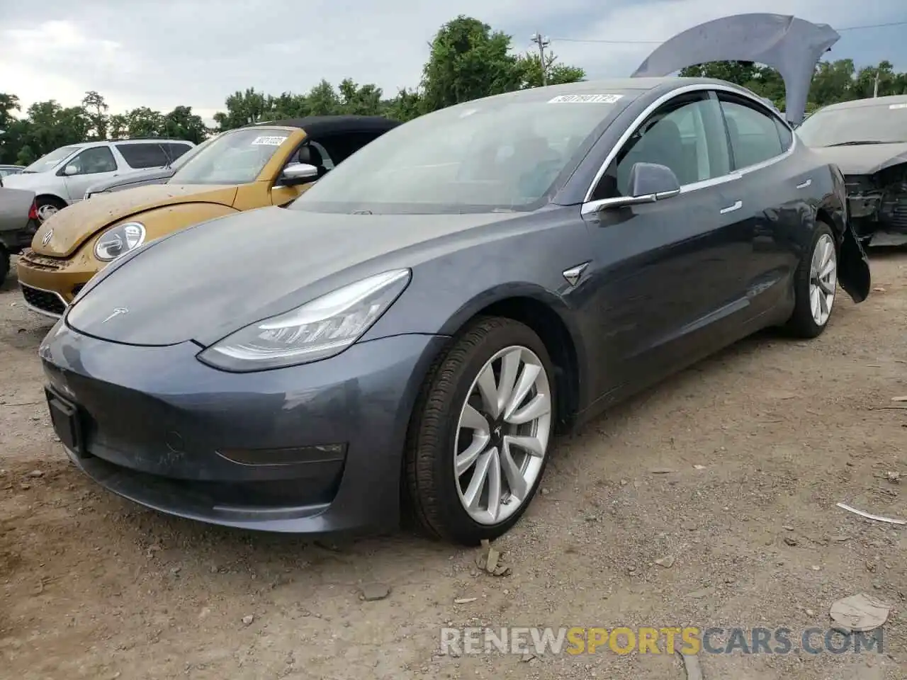 2 Photograph of a damaged car 5YJ3E1EA0KF402031 TESLA MODEL 3 2019