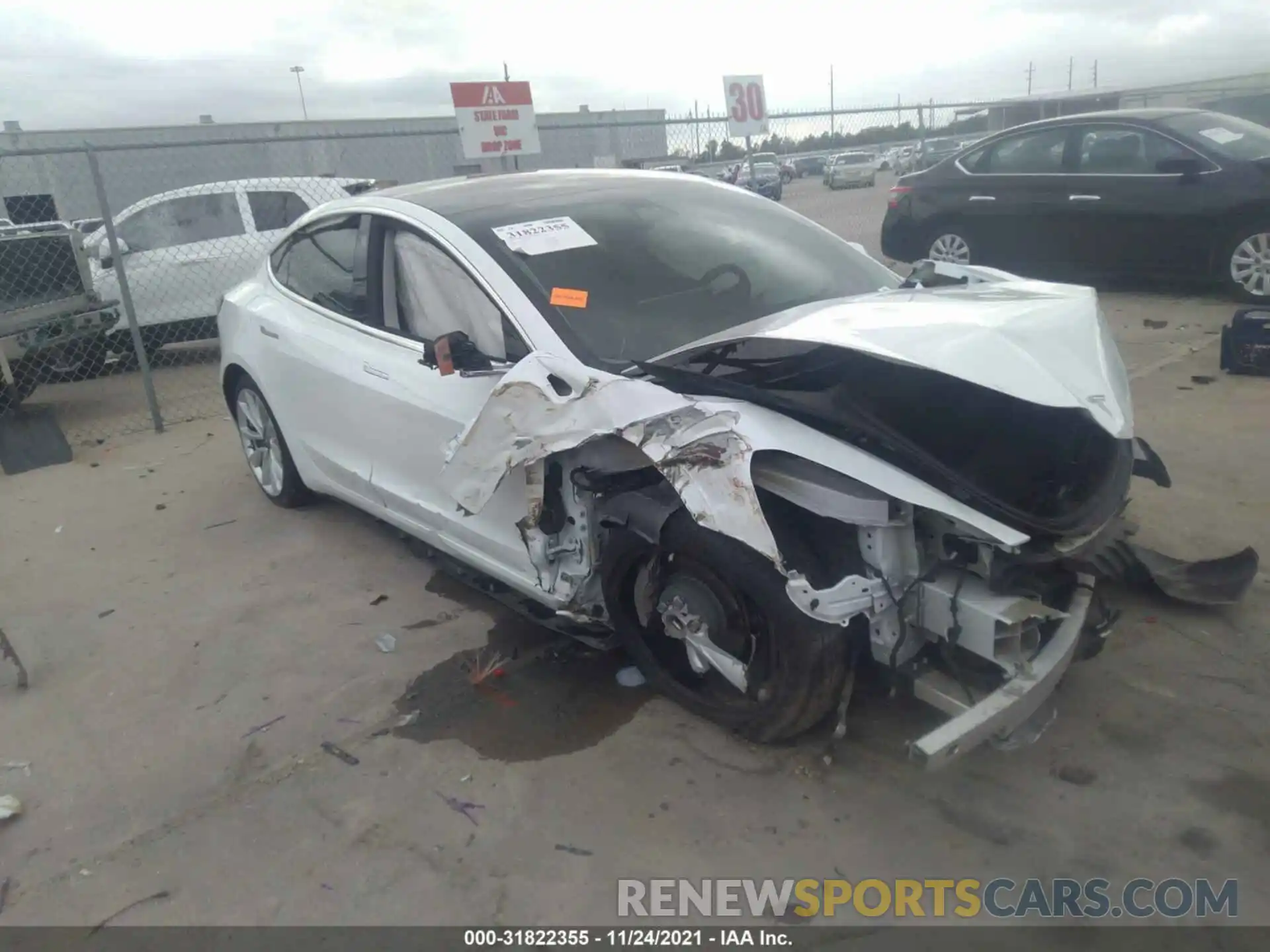 1 Photograph of a damaged car 5YJ3E1EA0KF407553 TESLA MODEL 3 2019