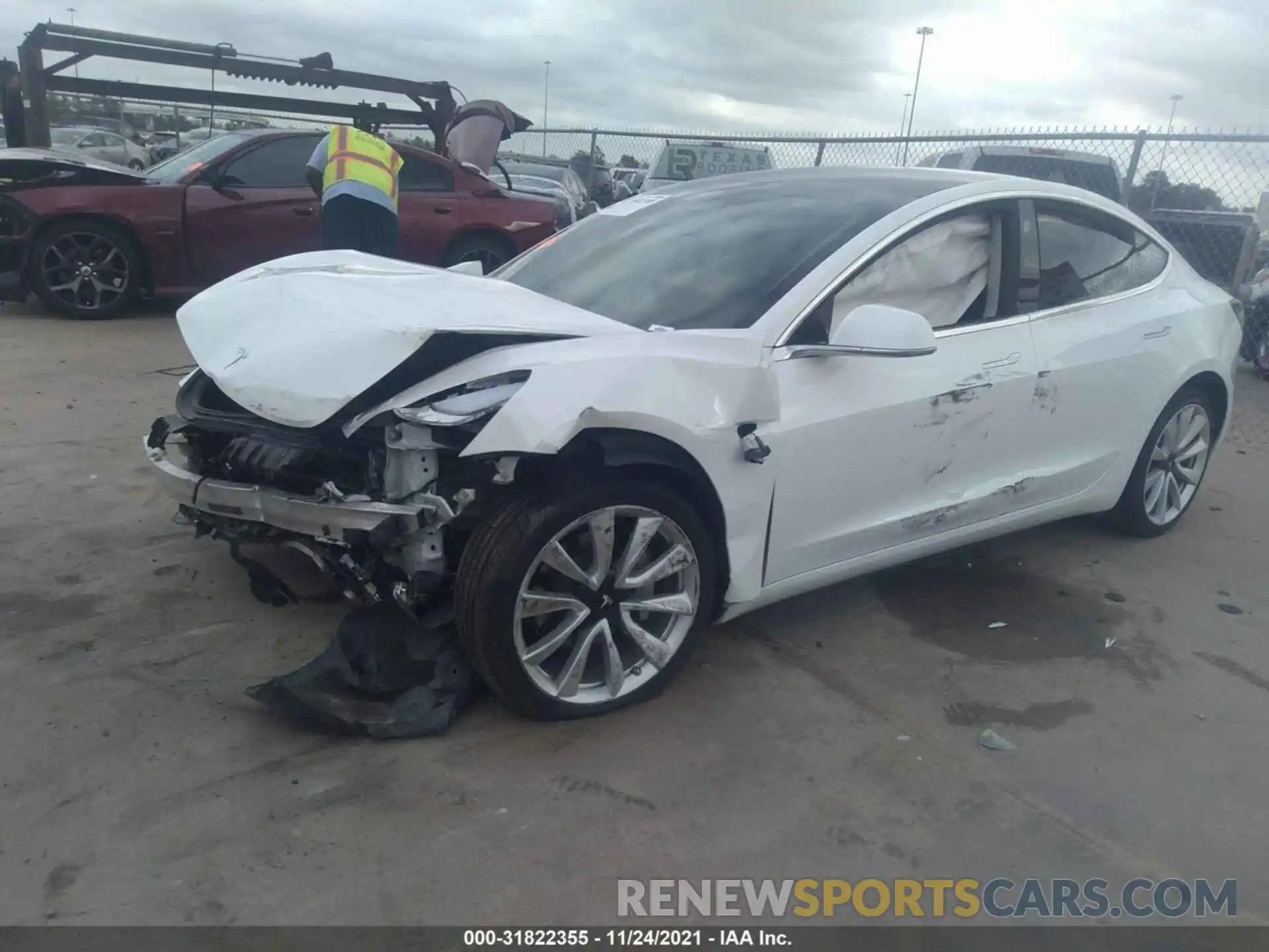 2 Photograph of a damaged car 5YJ3E1EA0KF407553 TESLA MODEL 3 2019