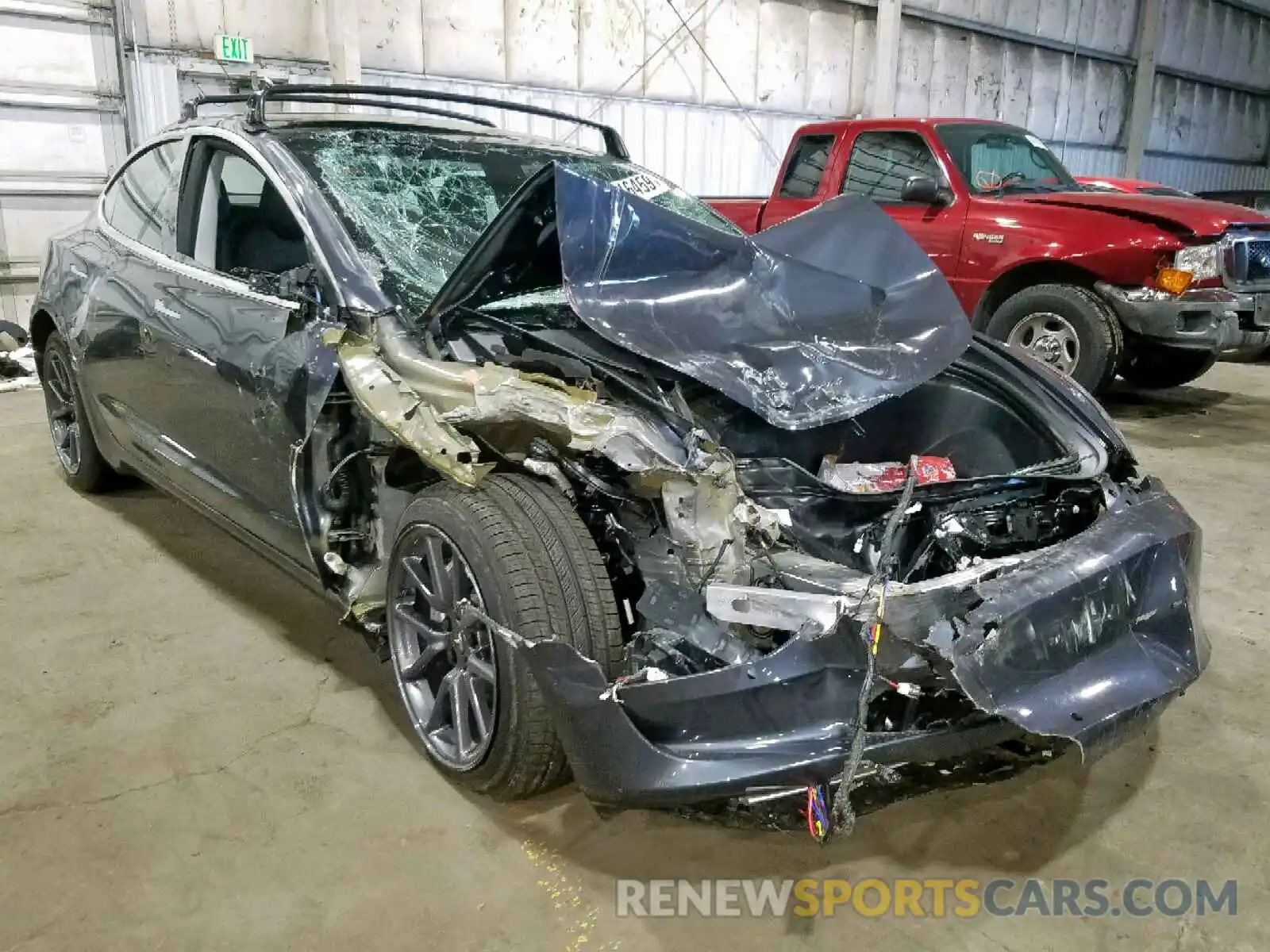 1 Photograph of a damaged car 5YJ3E1EA0KF411327 TESLA MODEL 3 2019