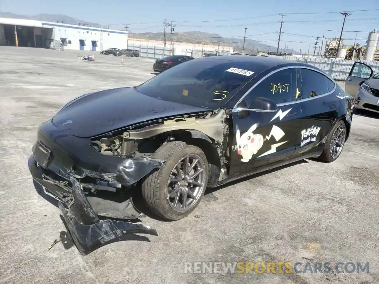 2 Photograph of a damaged car 5YJ3E1EA0KF415751 TESLA MODEL 3 2019