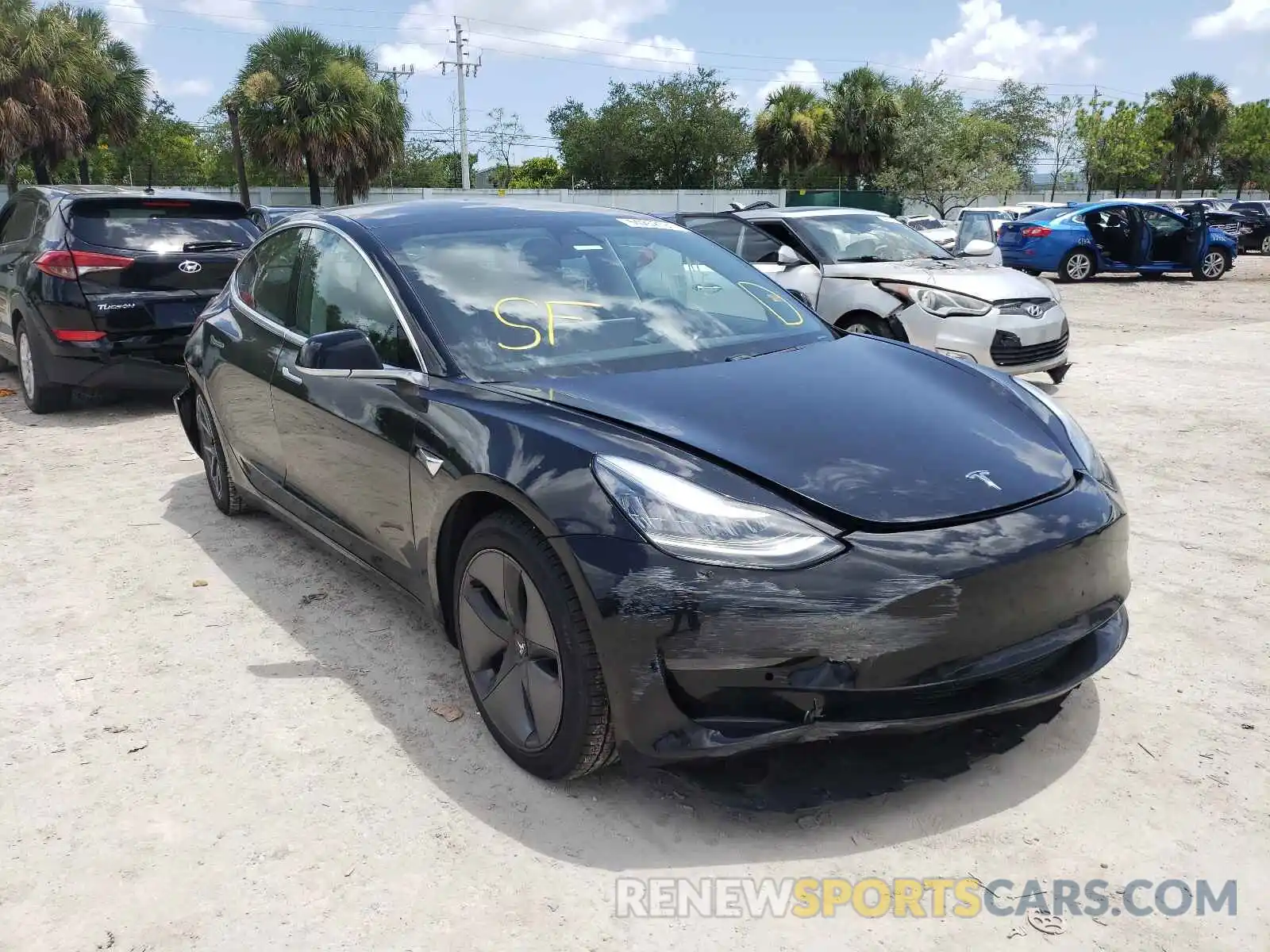 1 Photograph of a damaged car 5YJ3E1EA0KF415801 TESLA MODEL 3 2019