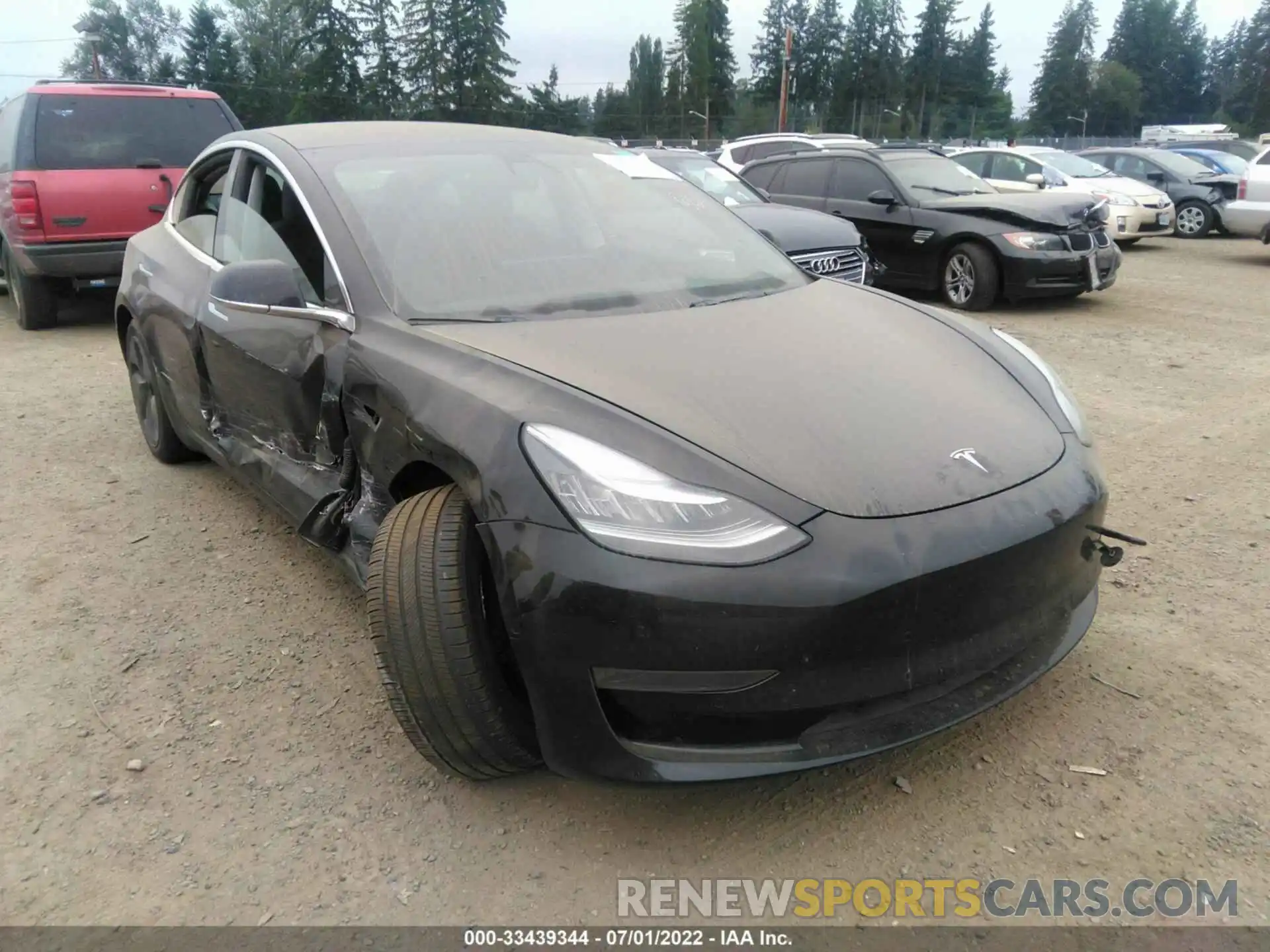 1 Photograph of a damaged car 5YJ3E1EA0KF415846 TESLA MODEL 3 2019