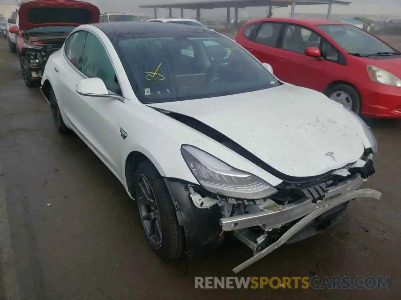 1 Photograph of a damaged car 5YJ3E1EA0KF415927 TESLA MODEL 3 2019