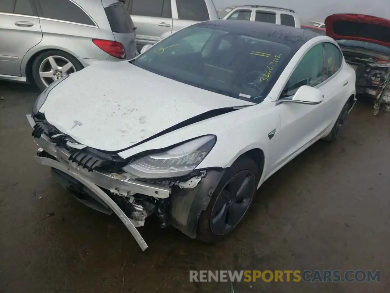 2 Photograph of a damaged car 5YJ3E1EA0KF415927 TESLA MODEL 3 2019