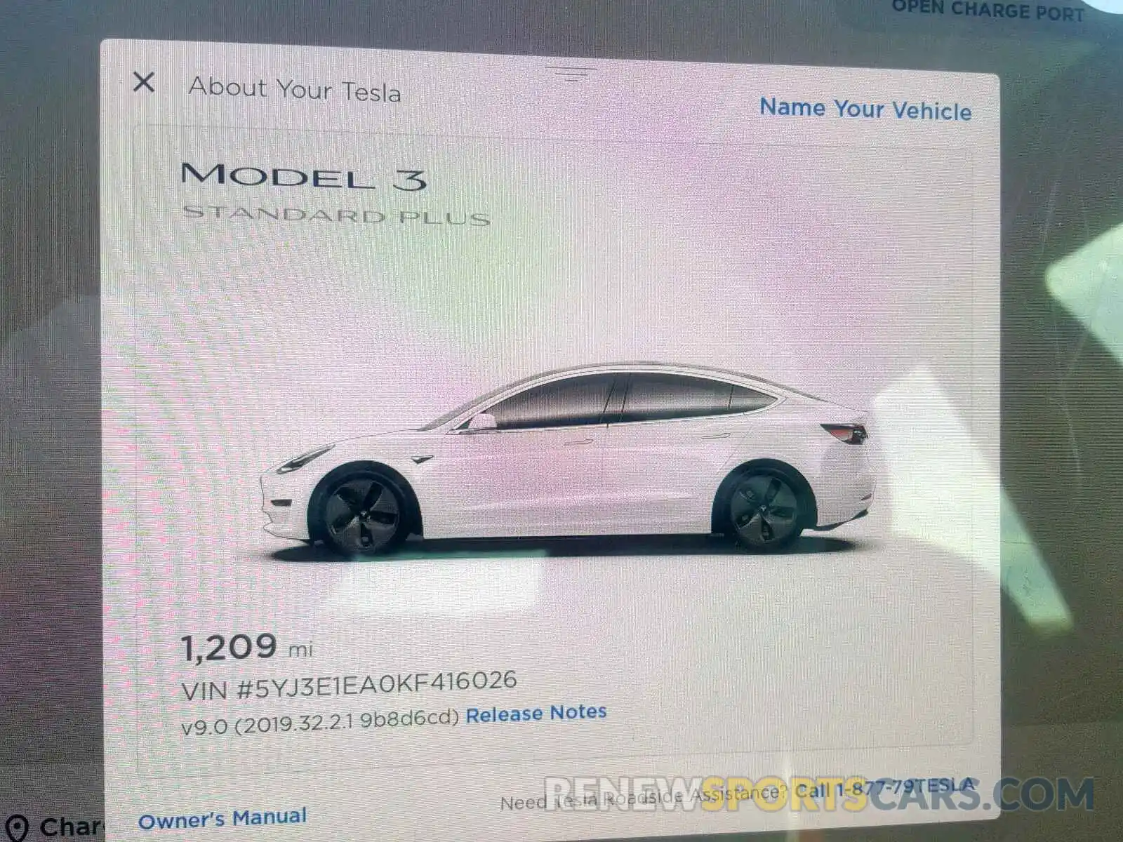 8 Photograph of a damaged car 5YJ3E1EA0KF416026 TESLA MODEL 3 2019