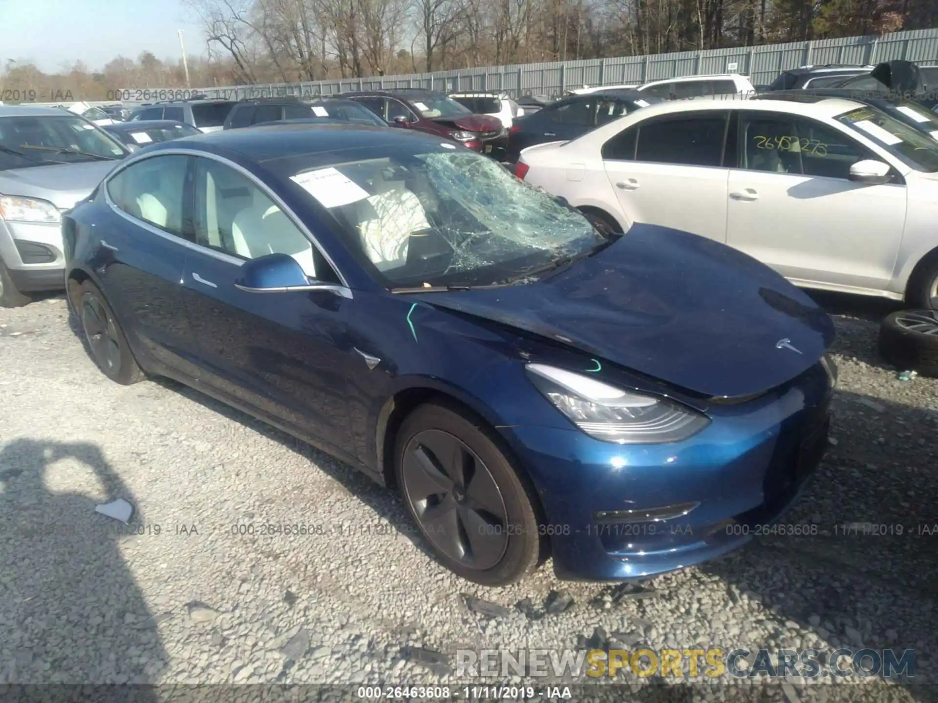 1 Photograph of a damaged car 5YJ3E1EA0KF419296 TESLA MODEL 3 2019