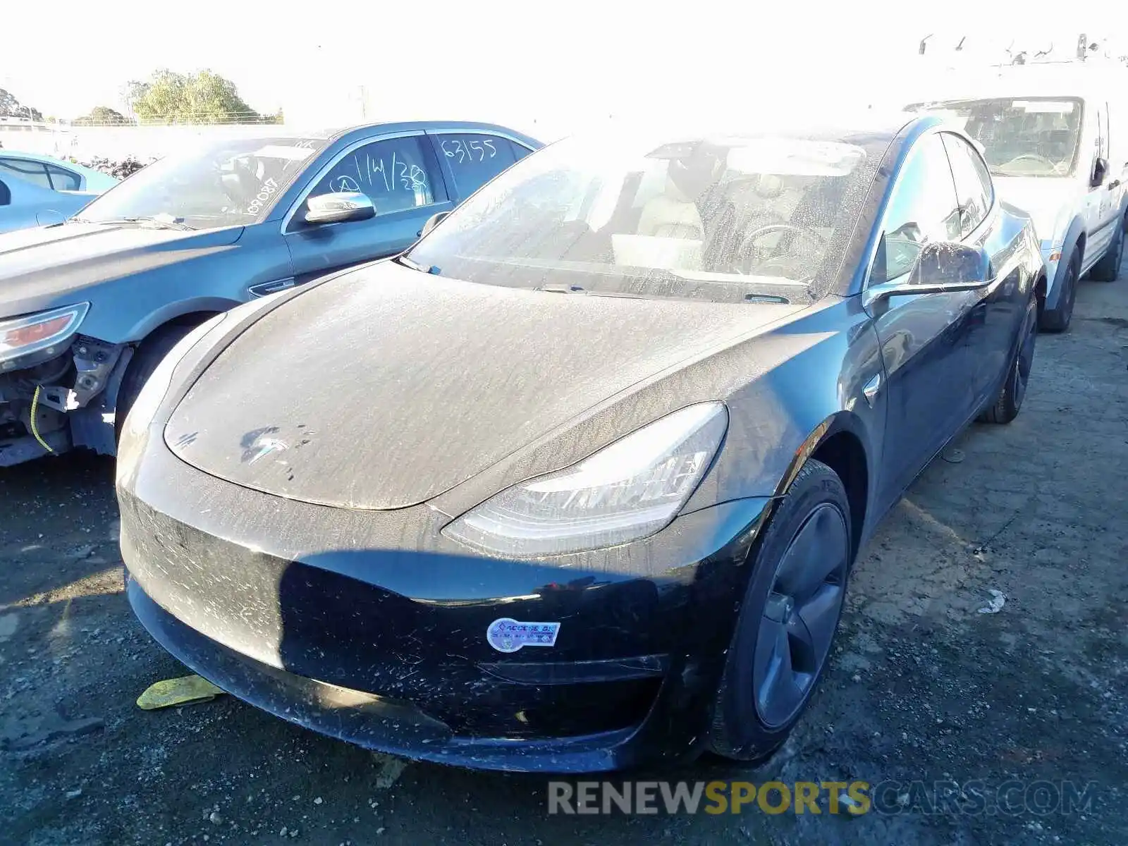 2 Photograph of a damaged car 5YJ3E1EA0KF421095 TESLA MODEL 3 2019