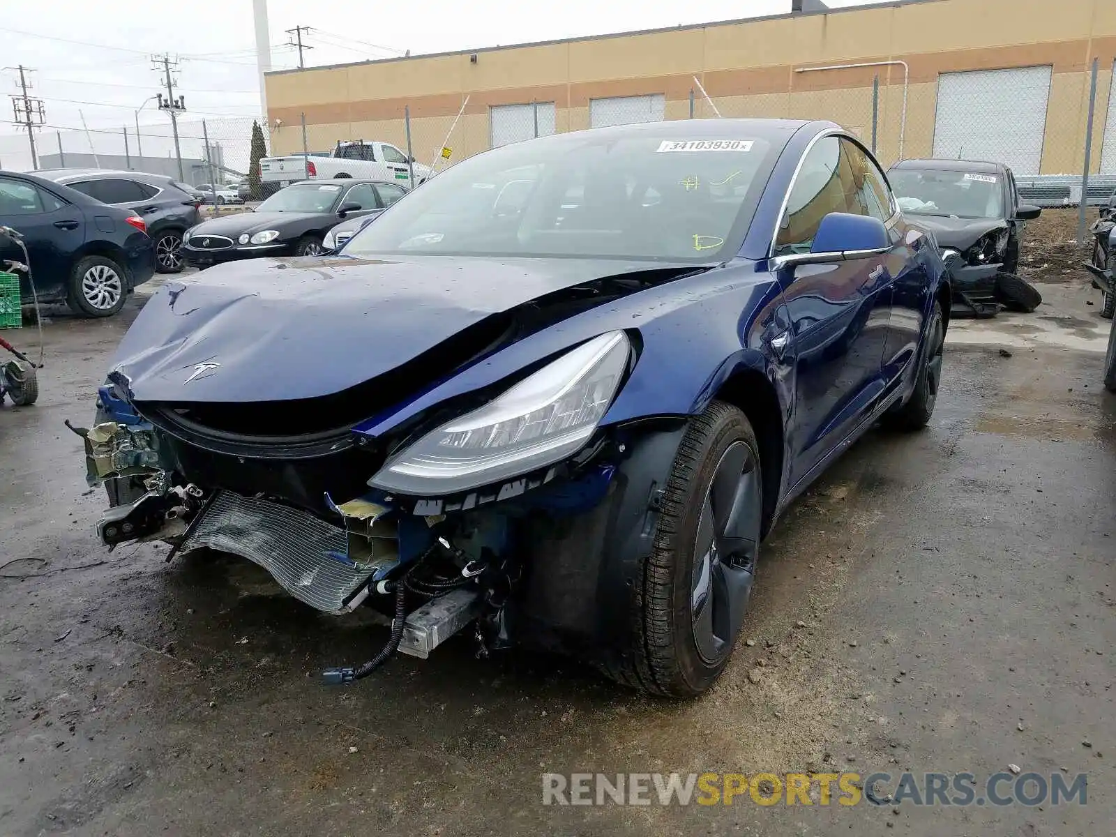 2 Photograph of a damaged car 5YJ3E1EA0KF422781 TESLA MODEL 3 2019