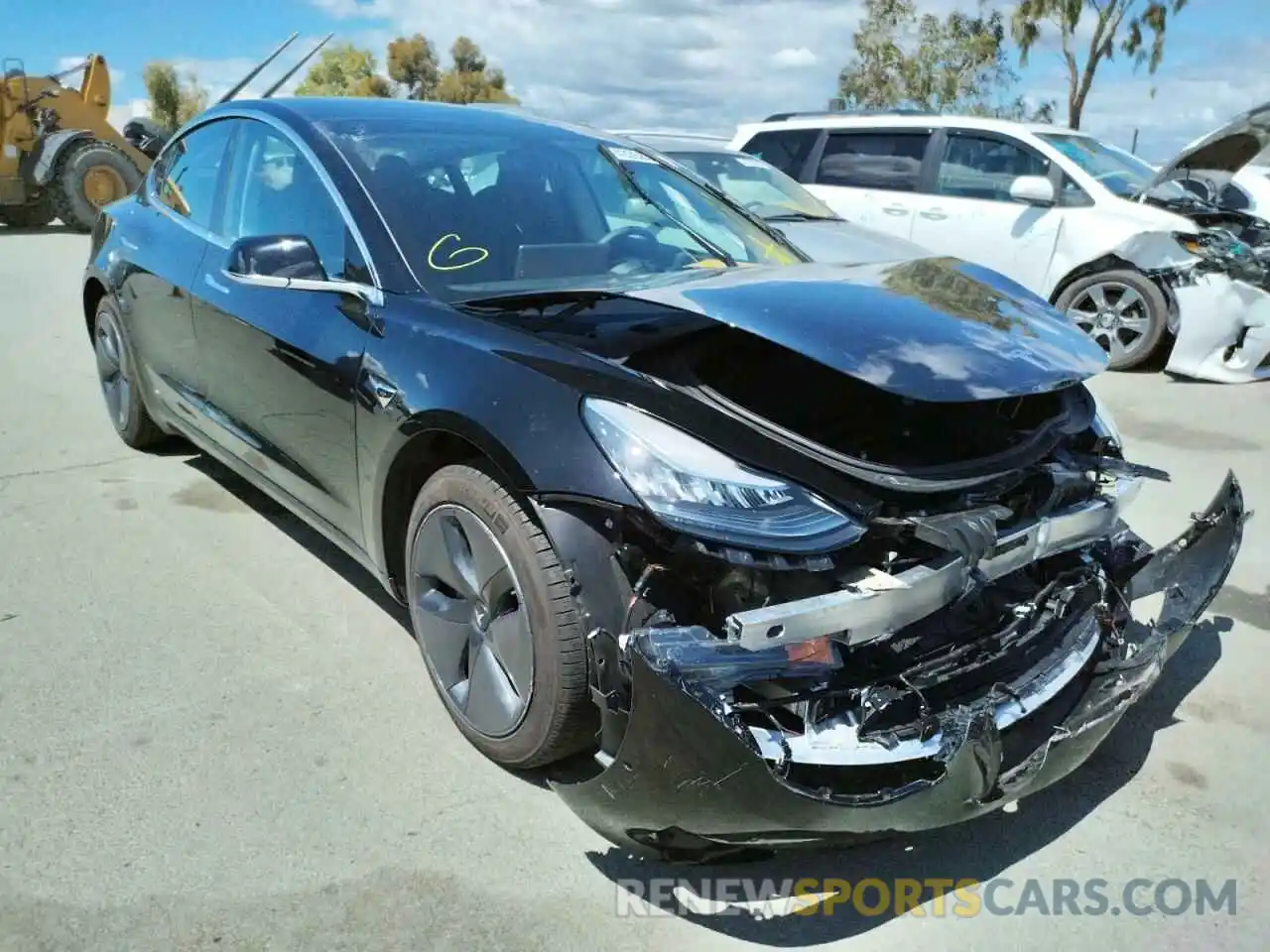 1 Photograph of a damaged car 5YJ3E1EA0KF424630 TESLA MODEL 3 2019