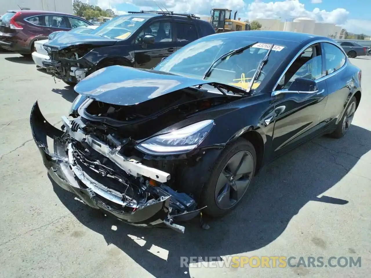 2 Photograph of a damaged car 5YJ3E1EA0KF424630 TESLA MODEL 3 2019