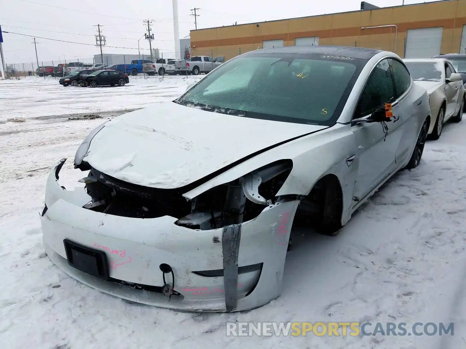 2 Photograph of a damaged car 5YJ3E1EA0KF426653 TESLA MODEL 3 2019