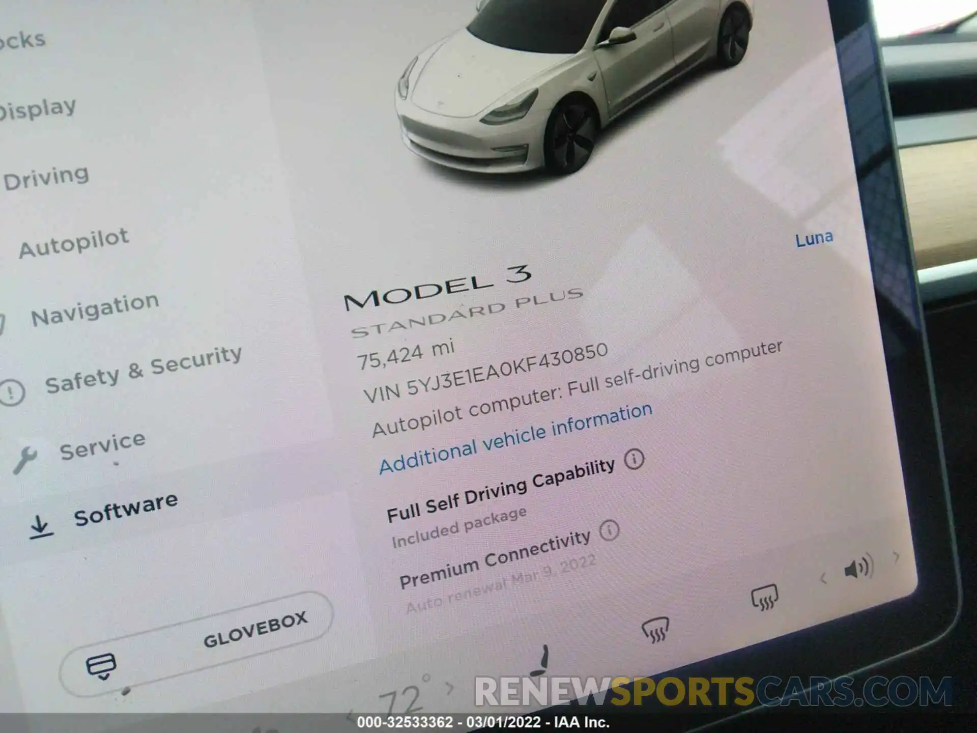 7 Фотография поврежденного автомобиля 5YJ3E1EA0KF430850 TESLA MODEL 3 2019