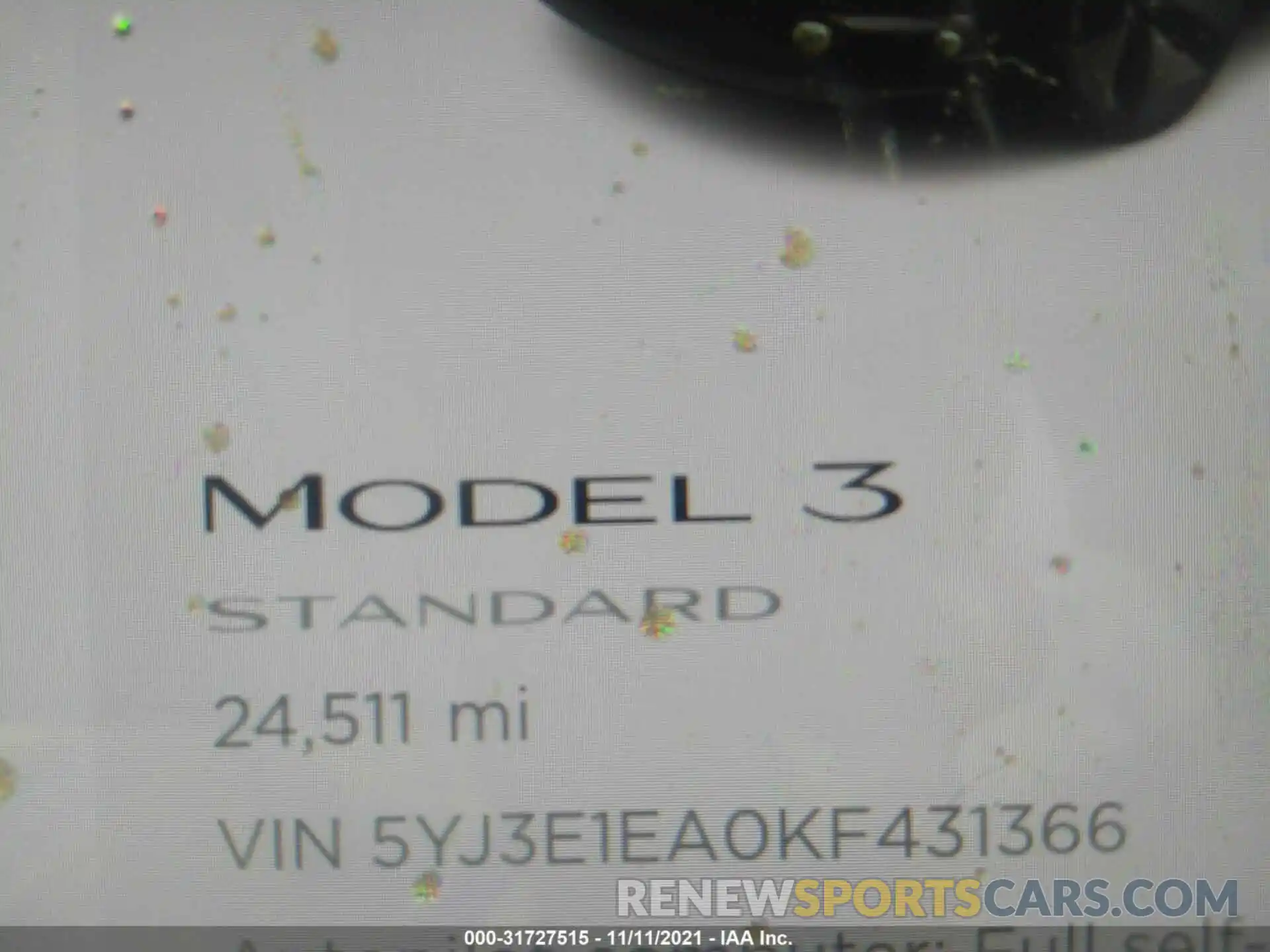 7 Photograph of a damaged car 5YJ3E1EA0KF431366 TESLA MODEL 3 2019