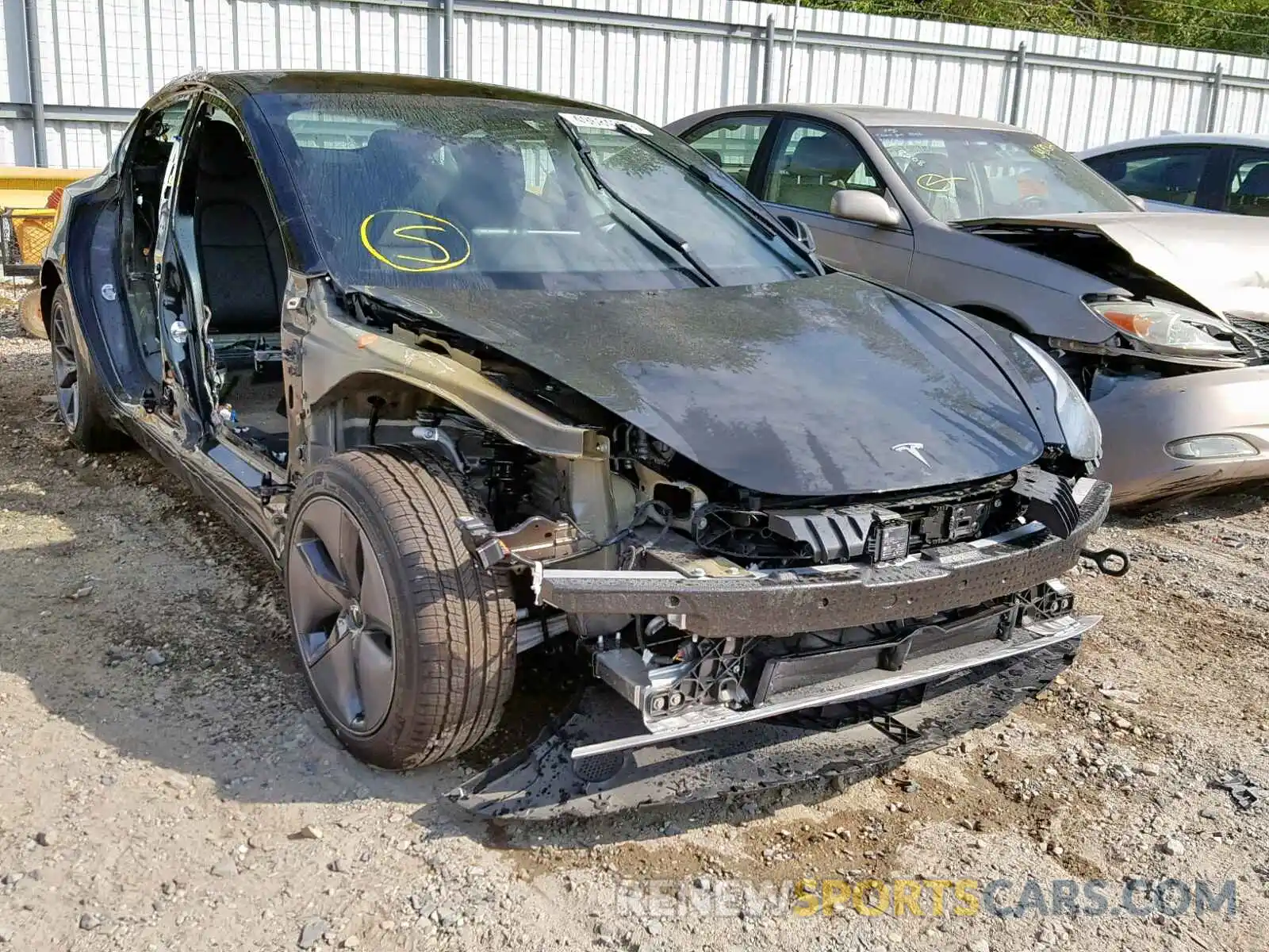 1 Photograph of a damaged car 5YJ3E1EA0KF434803 TESLA MODEL 3 2019