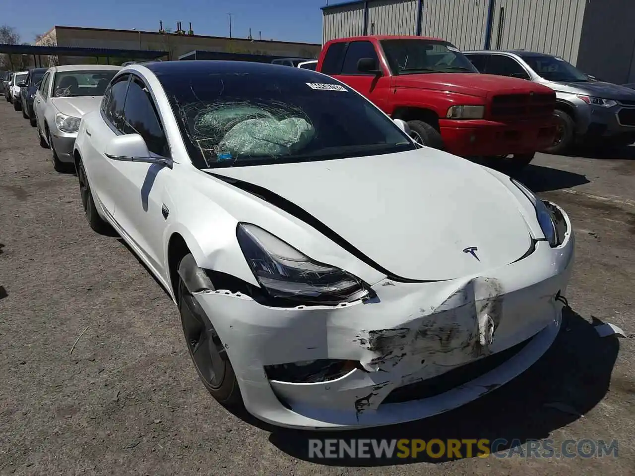 1 Photograph of a damaged car 5YJ3E1EA0KF436597 TESLA MODEL 3 2019