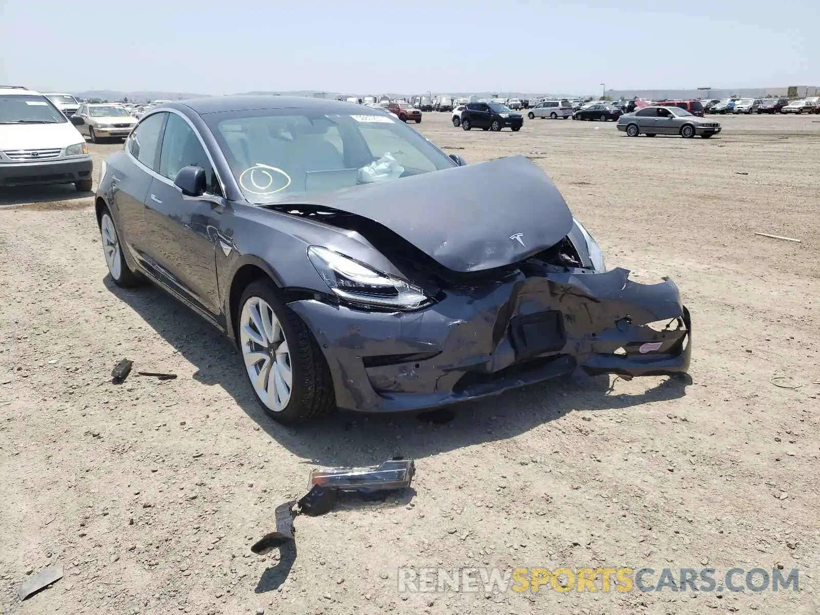 1 Photograph of a damaged car 5YJ3E1EA0KF444912 TESLA MODEL 3 2019