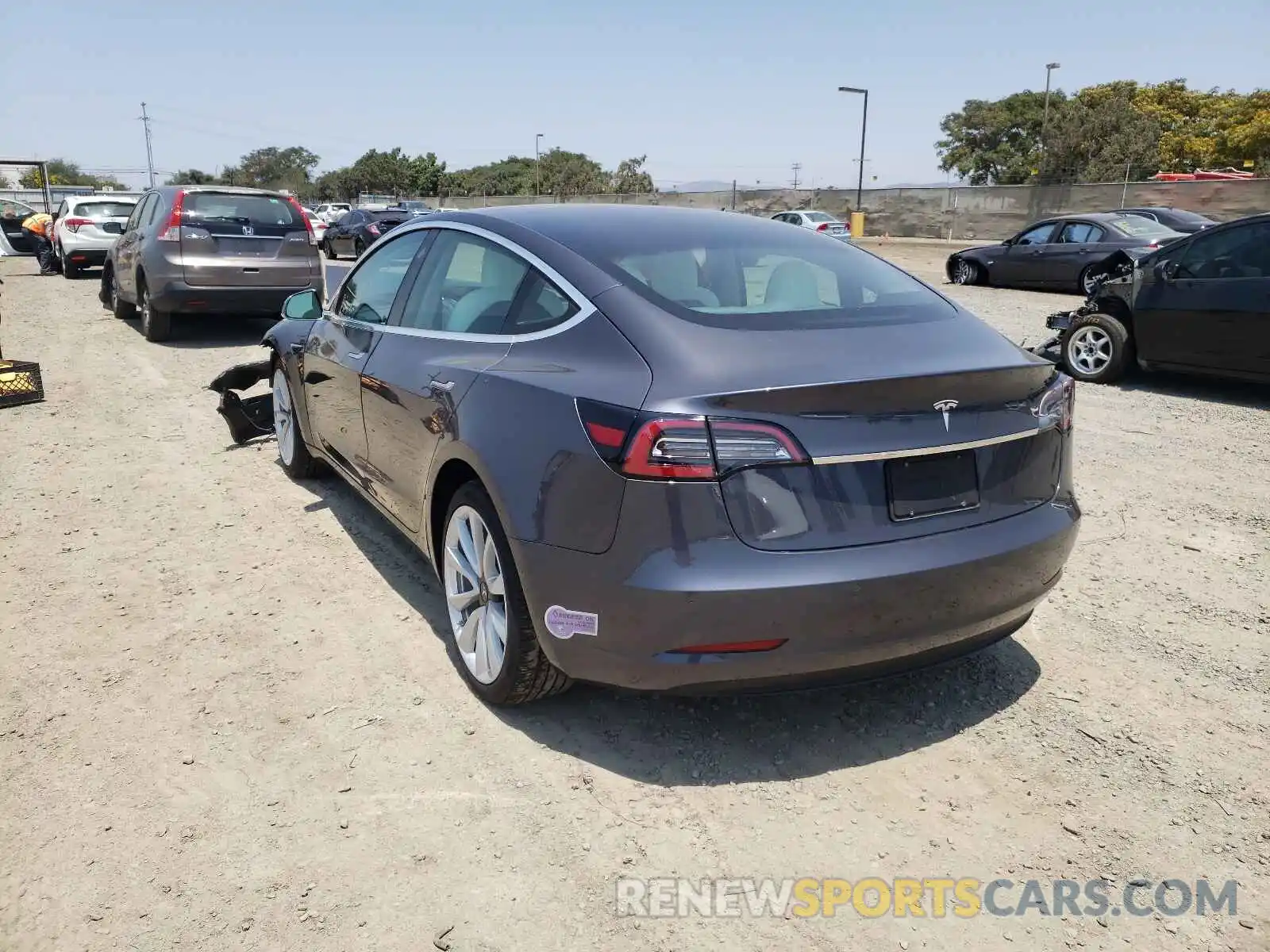 3 Photograph of a damaged car 5YJ3E1EA0KF444912 TESLA MODEL 3 2019