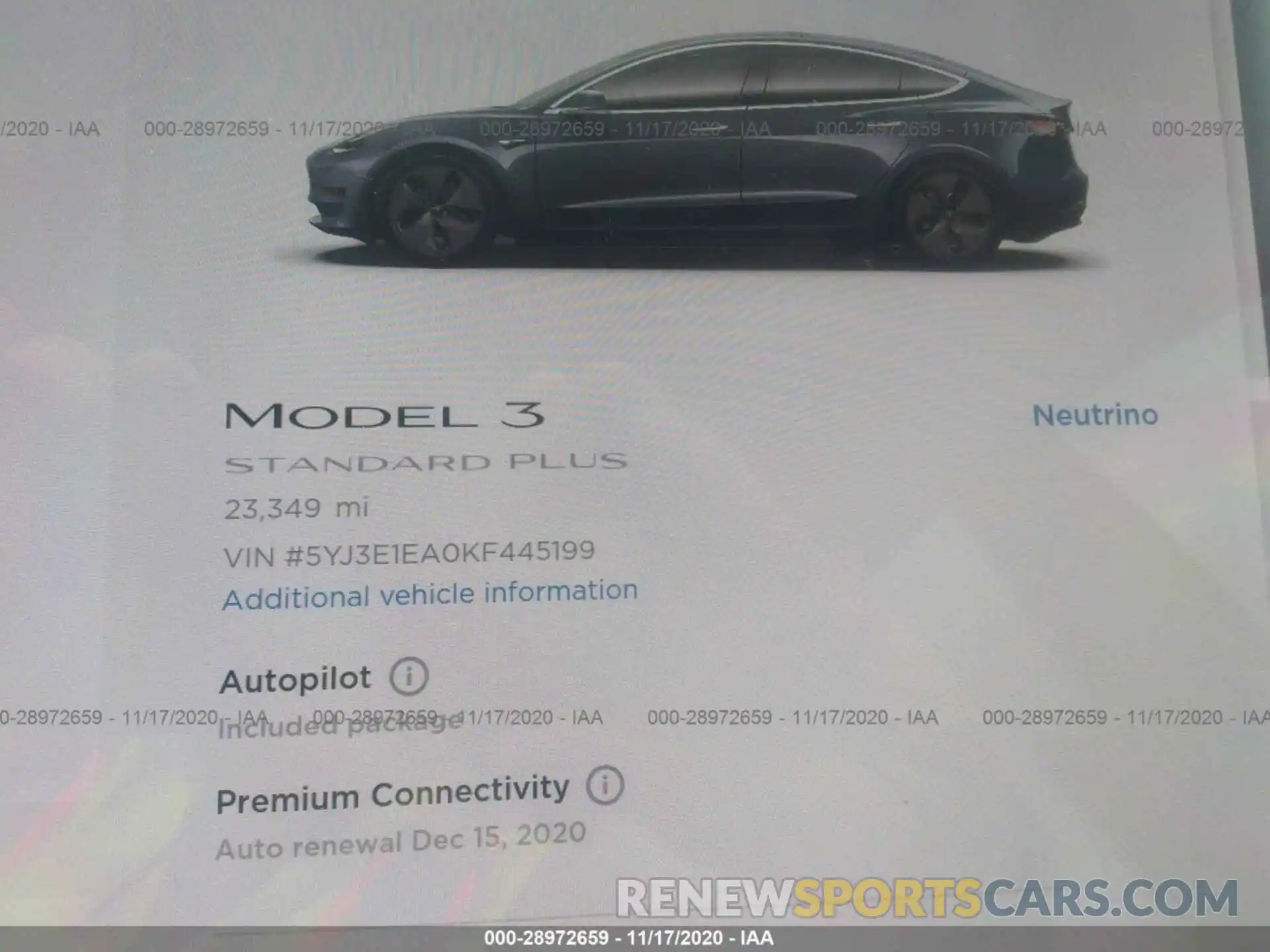 7 Photograph of a damaged car 5YJ3E1EA0KF445199 TESLA MODEL 3 2019