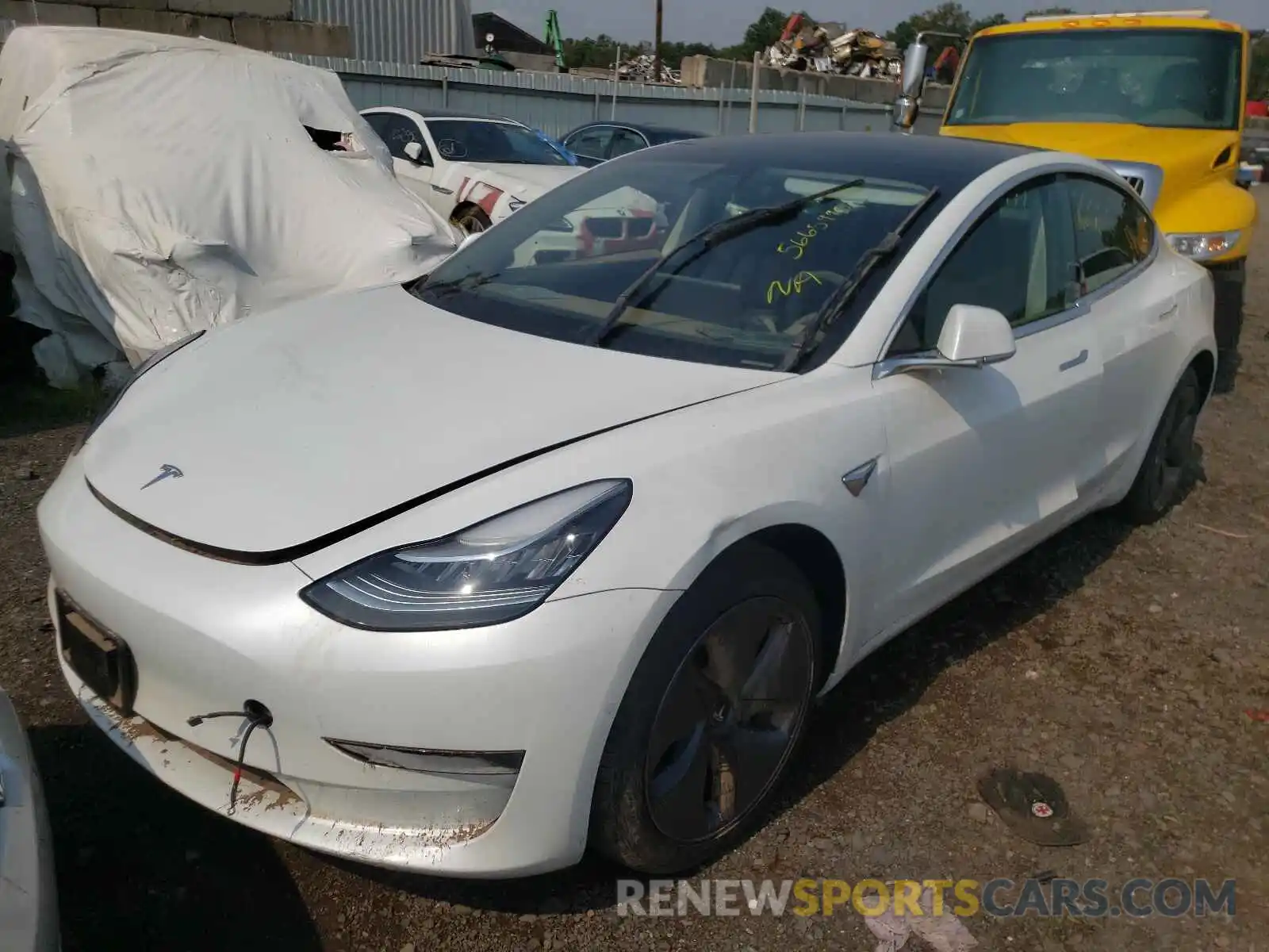 2 Photograph of a damaged car 5YJ3E1EA0KF449480 TESLA MODEL 3 2019