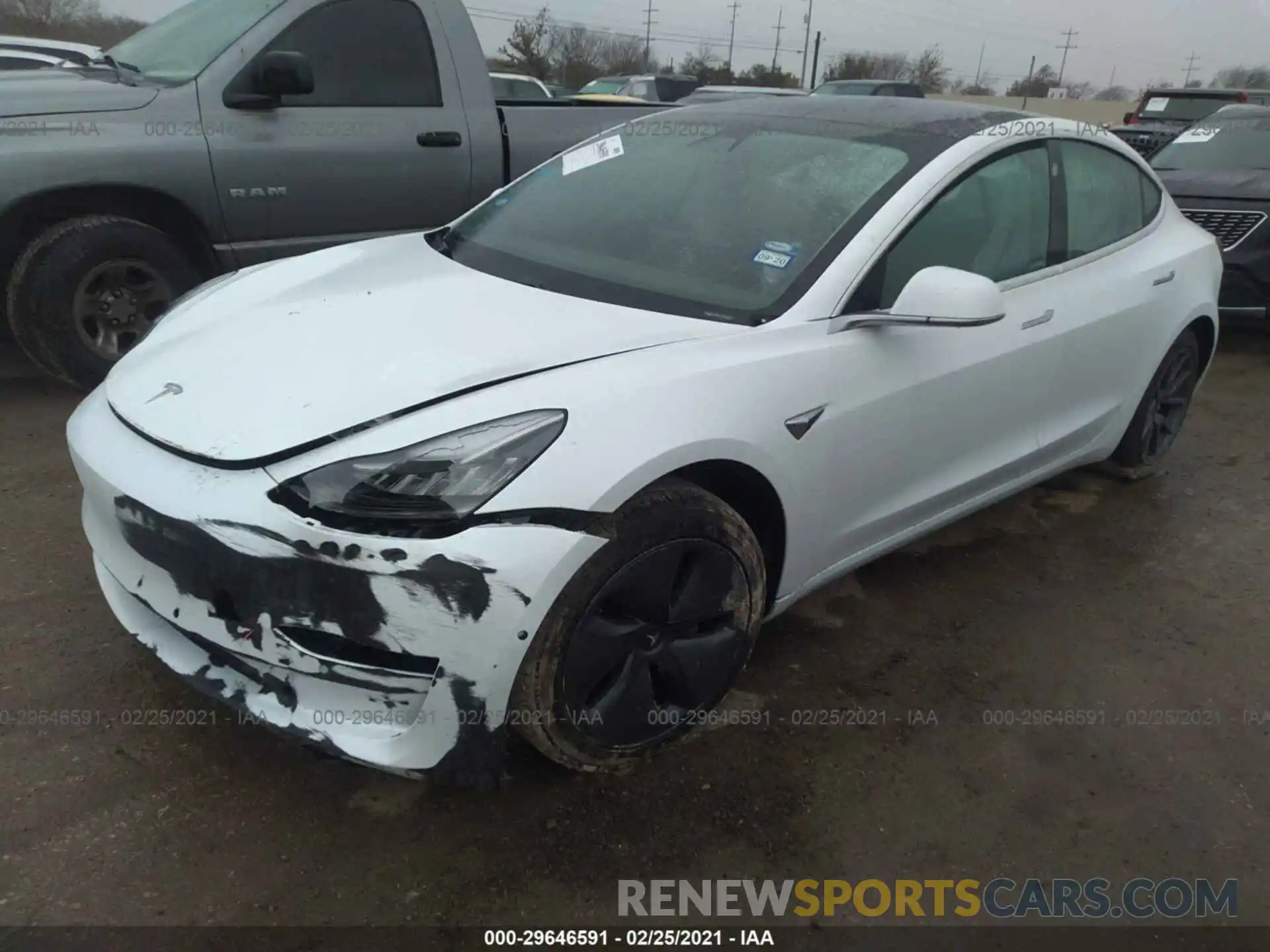 2 Photograph of a damaged car 5YJ3E1EA0KF483287 TESLA MODEL 3 2019