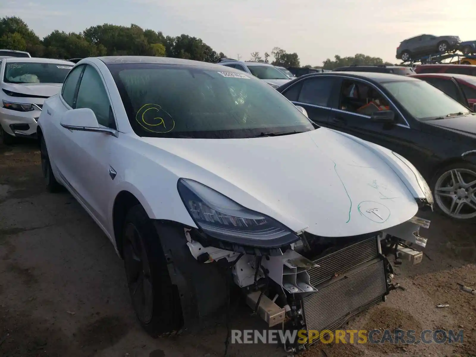 1 Photograph of a damaged car 5YJ3E1EA0KF483919 TESLA MODEL 3 2019