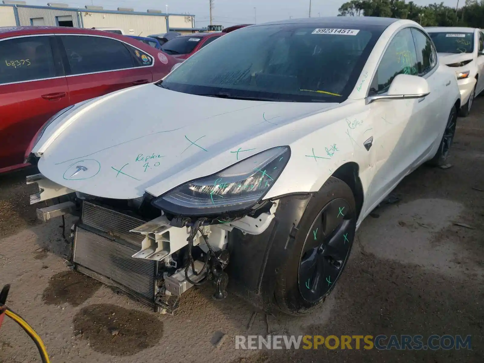 2 Photograph of a damaged car 5YJ3E1EA0KF483919 TESLA MODEL 3 2019