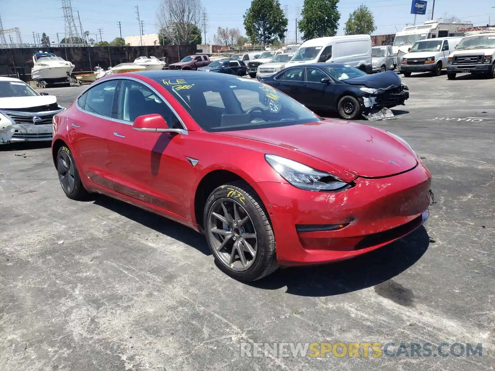 1 Photograph of a damaged car 5YJ3E1EA0KF484309 TESLA MODEL 3 2019