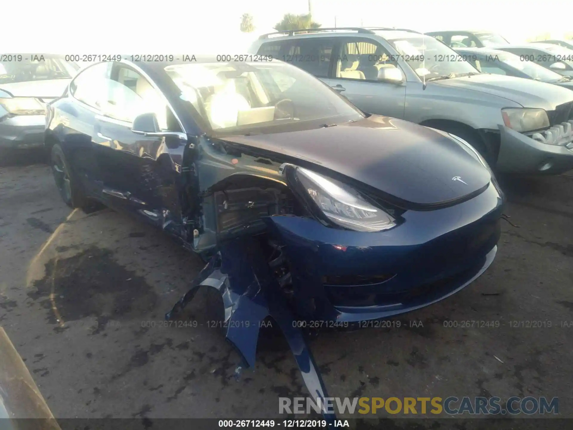 1 Photograph of a damaged car 5YJ3E1EA0KF486061 TESLA MODEL 3 2019