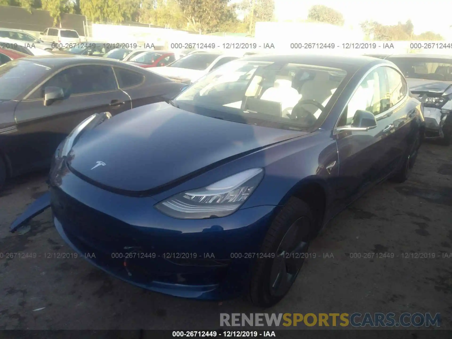 2 Photograph of a damaged car 5YJ3E1EA0KF486061 TESLA MODEL 3 2019