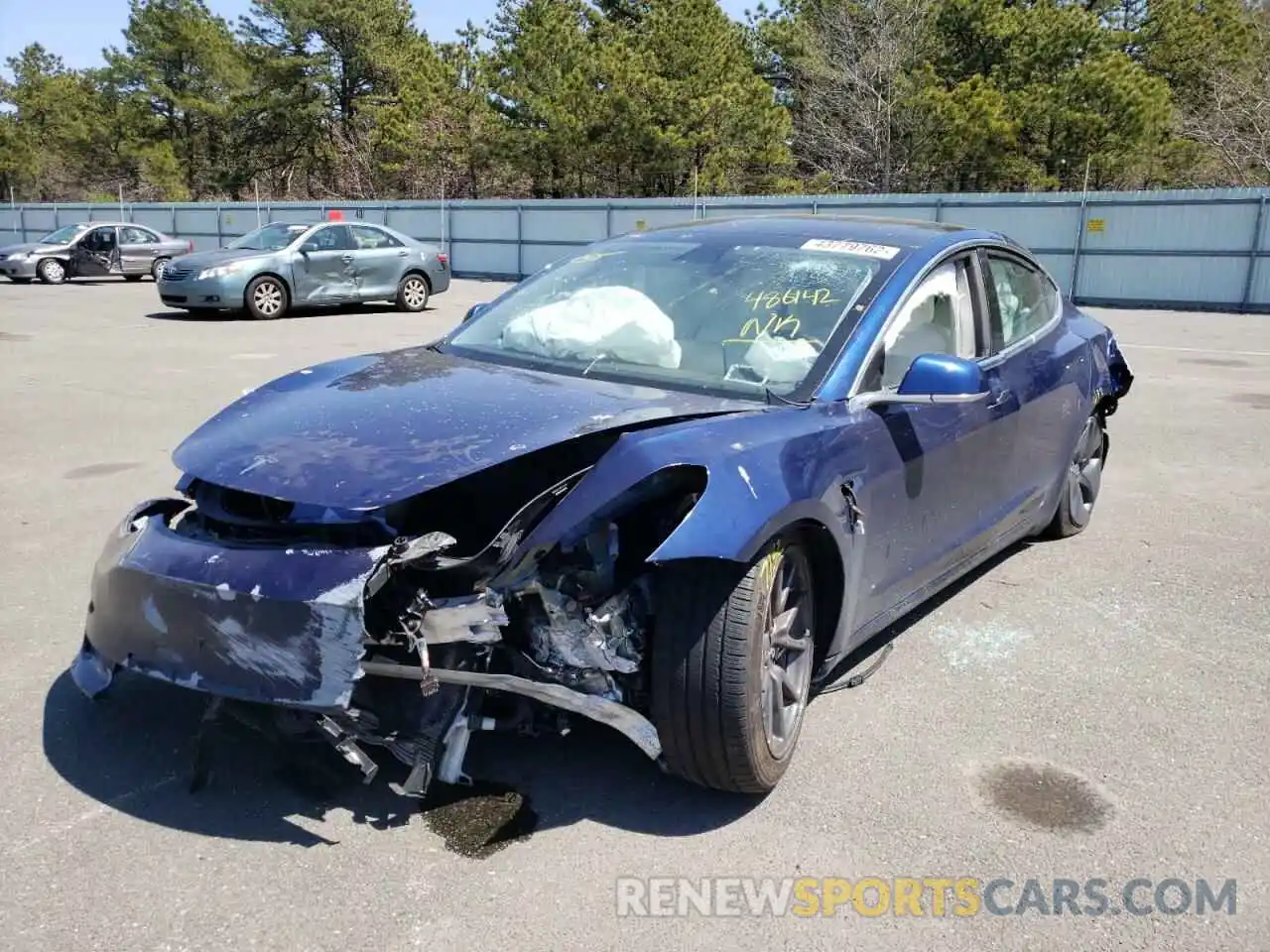 2 Photograph of a damaged car 5YJ3E1EA0KF486142 TESLA MODEL 3 2019