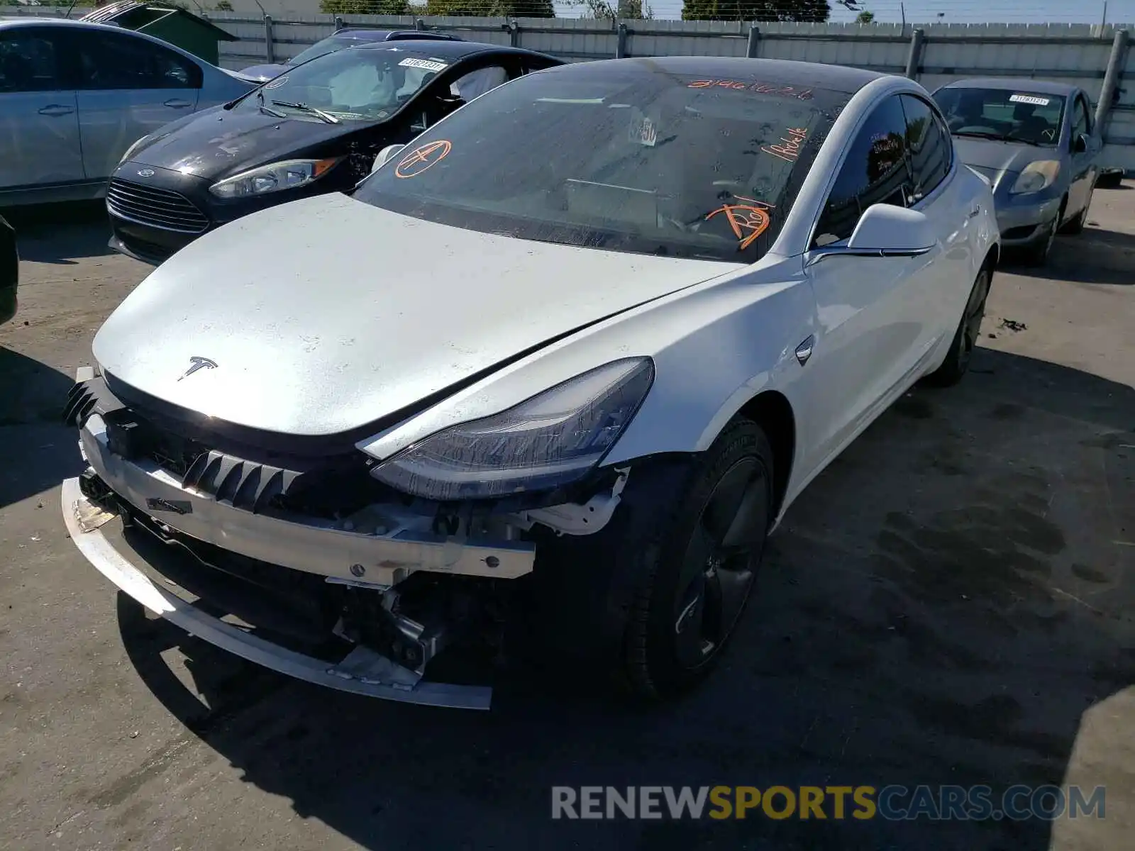 2 Photograph of a damaged car 5YJ3E1EA0KF486514 TESLA MODEL 3 2019